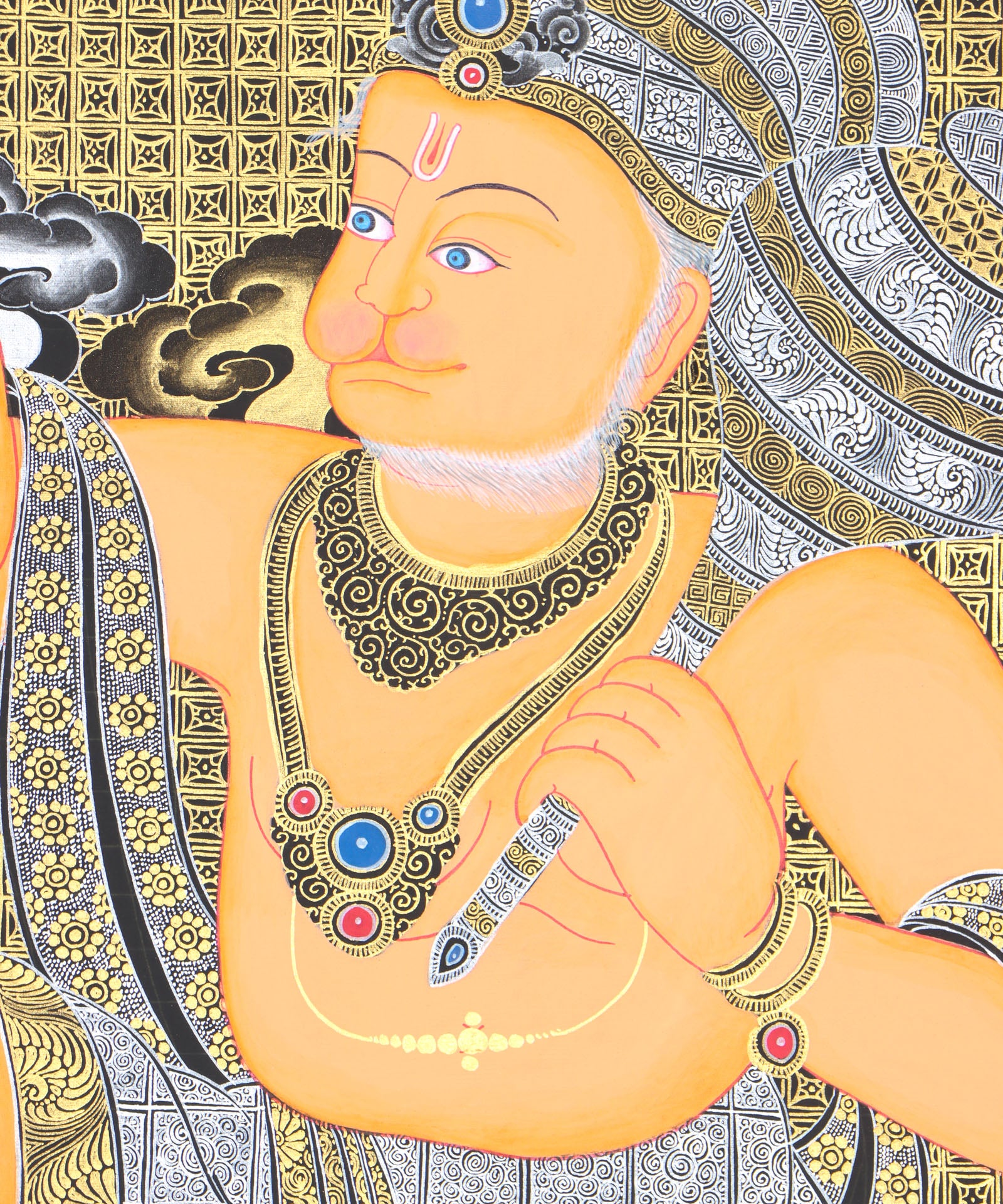 Hanuman Thangka for wall decor and meditation.