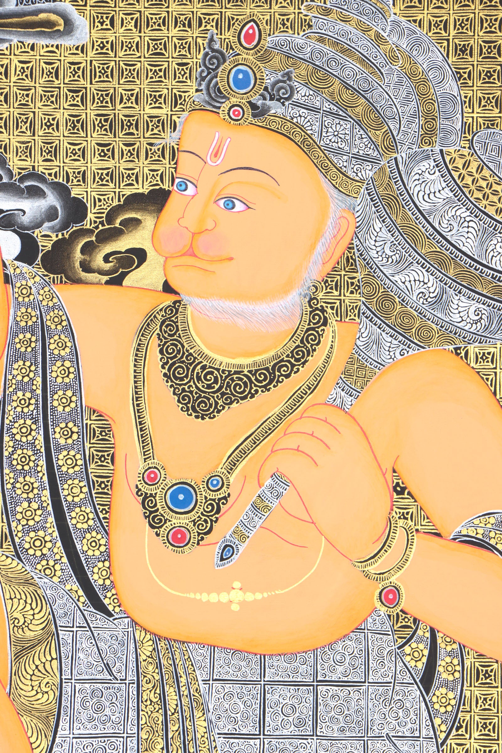 Hanuman Thangka for wall decor and meditation.