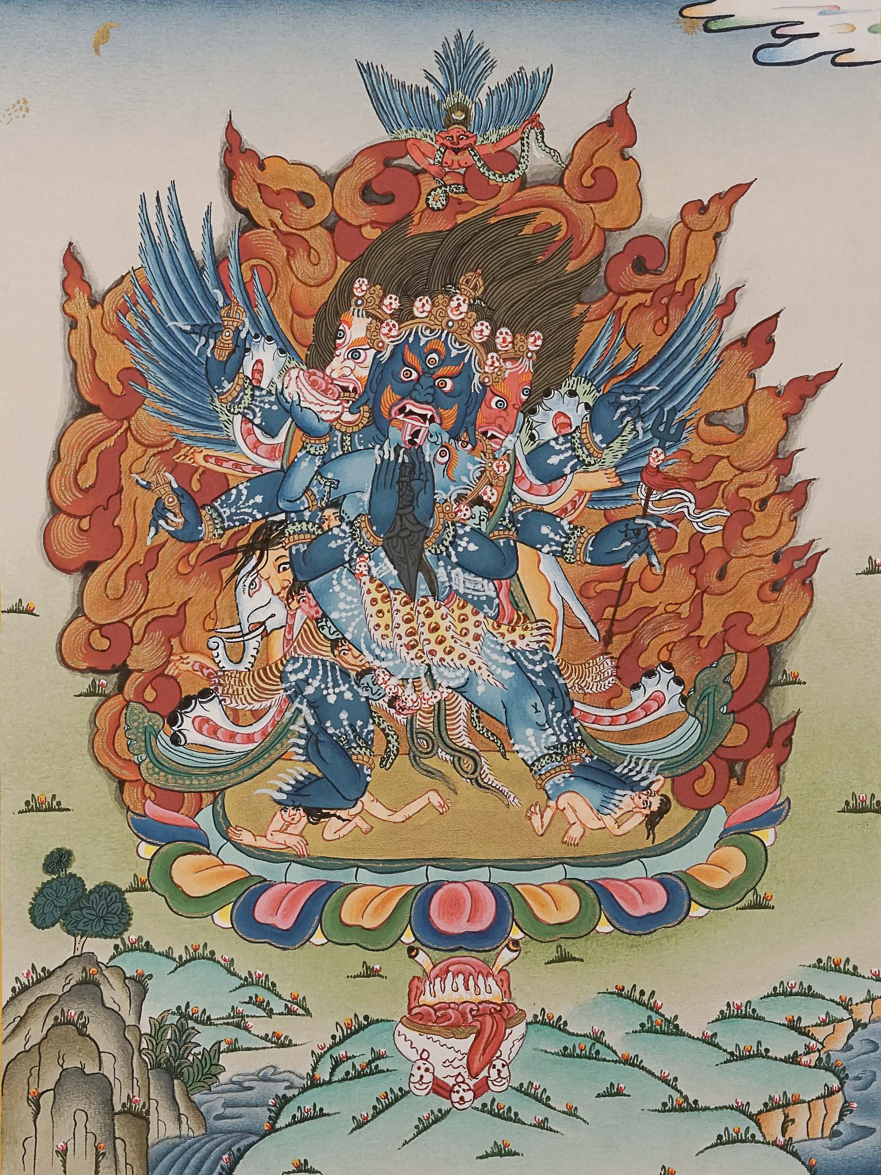 Heruka Thangka Painting - Handpainted Tibetan Art