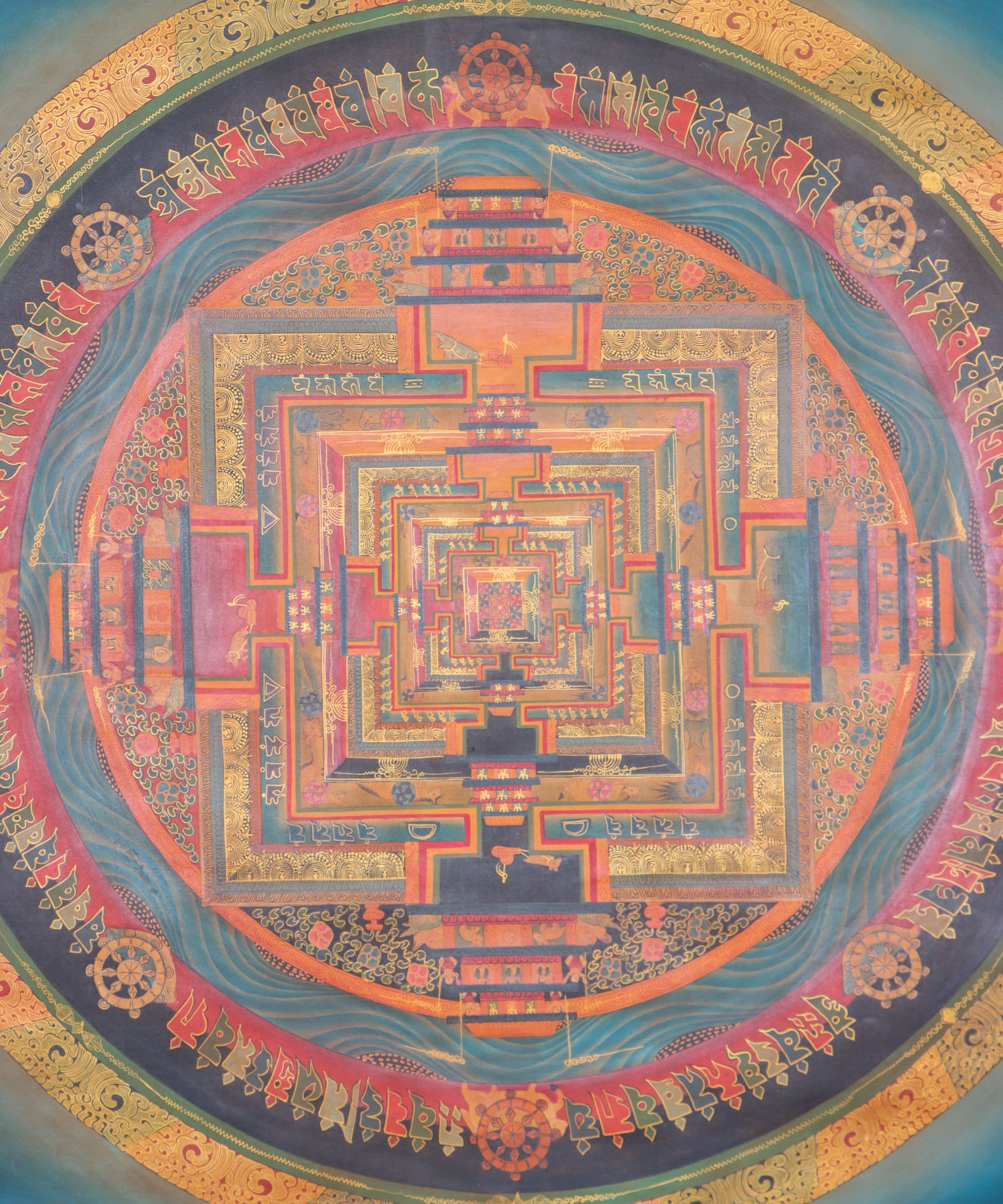  Kalachakra Mandala Thangka serves as an ideal tool for meditation and contemplation, providing a path to spiritual enlightenment.