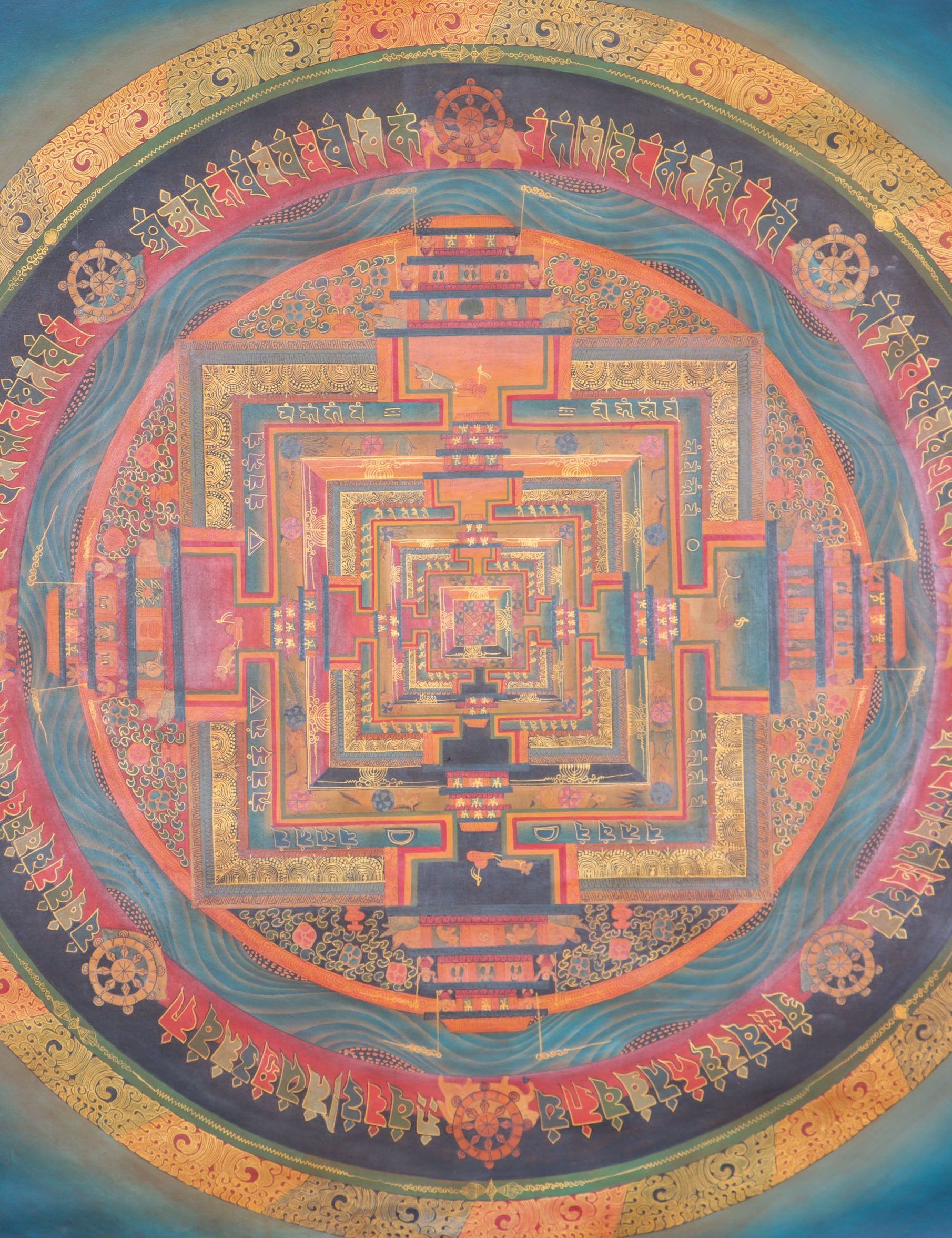  Kalachakra Mandala Thangka serves as an ideal tool for meditation and contemplation, providing a path to spiritual enlightenment.