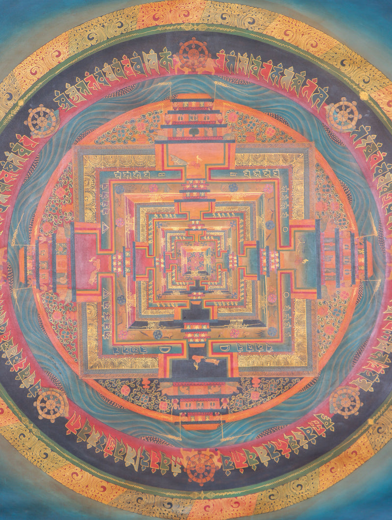  Kalachakra Mandala Thangka serves as an ideal tool for meditation and contemplation, providing a path to spiritual enlightenment.