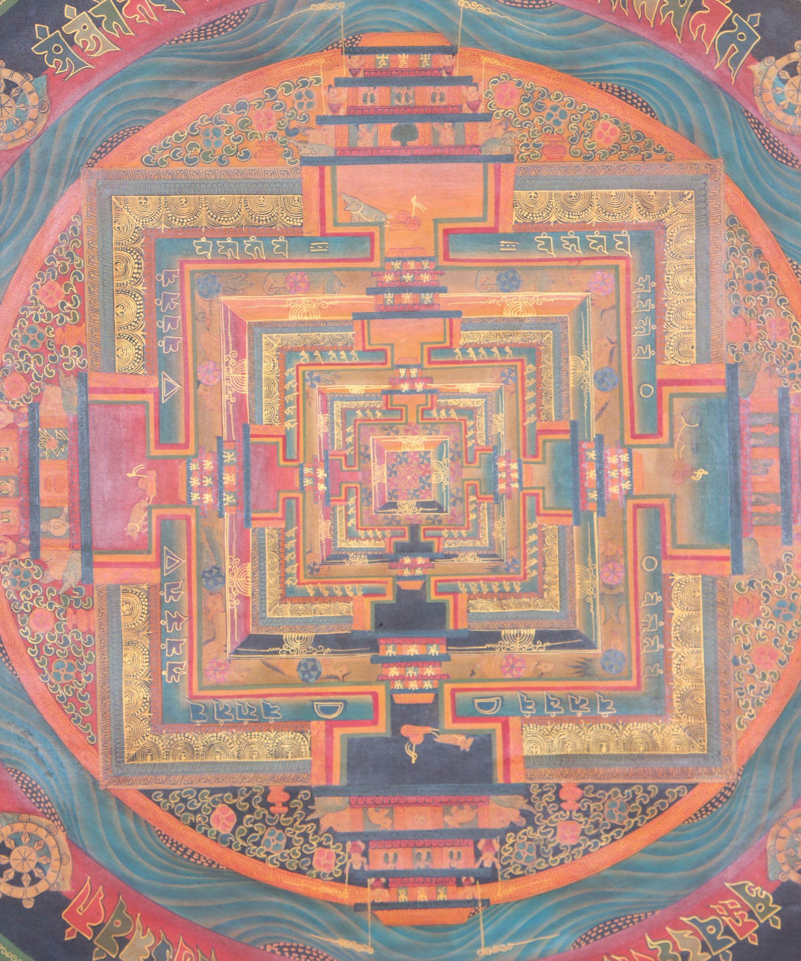  Kalachakra Mandala Thangka serves as an ideal tool for meditation and contemplation, providing a path to spiritual enlightenment.