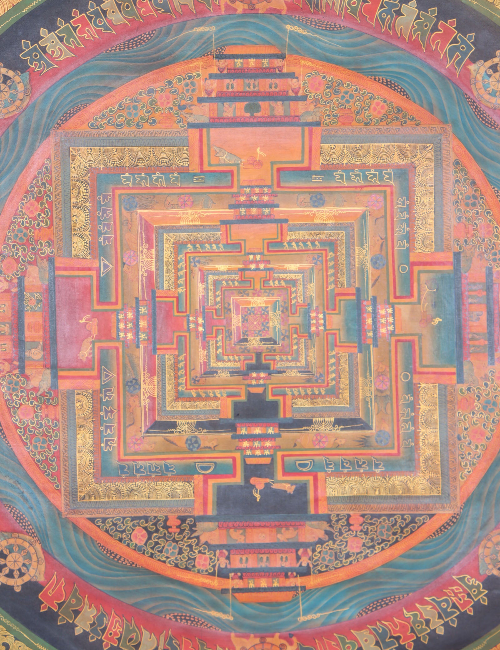  Kalachakra Mandala Thangka serves as an ideal tool for meditation and contemplation, providing a path to spiritual enlightenment.