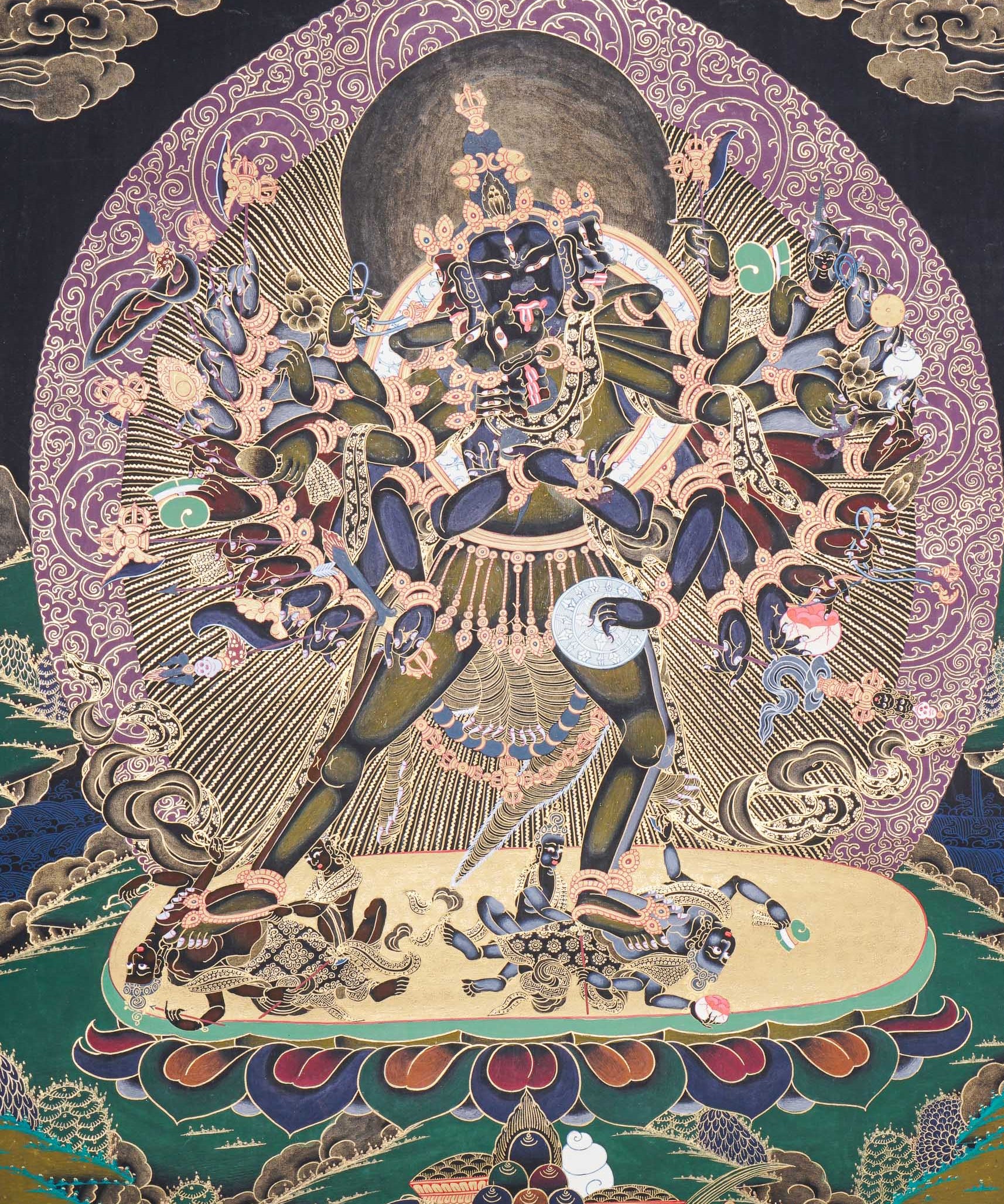 Kalachakra Shakti Thangka Painting for wall decor.