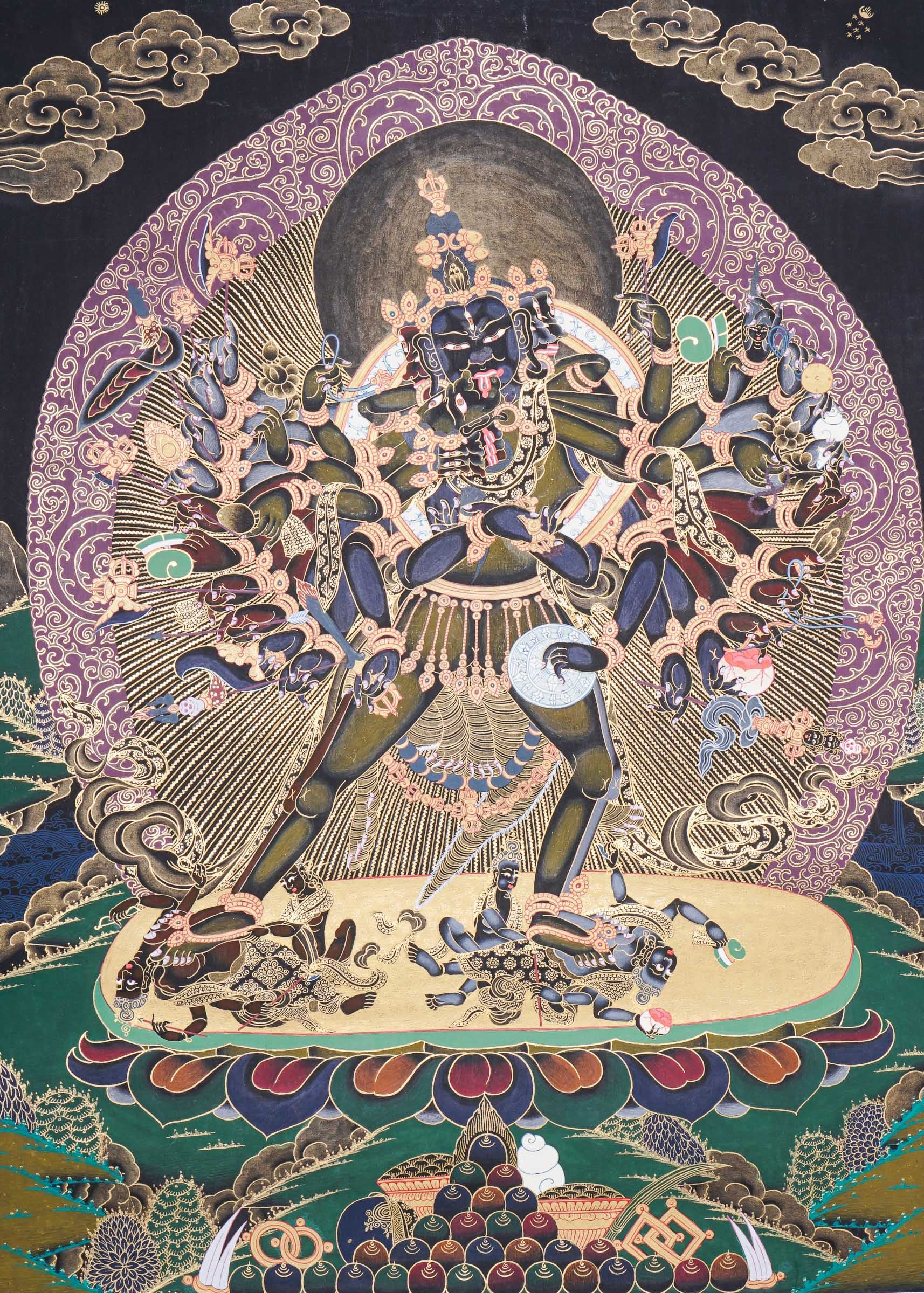 Kalachakra Shakti Thangka Painting for wall decor.