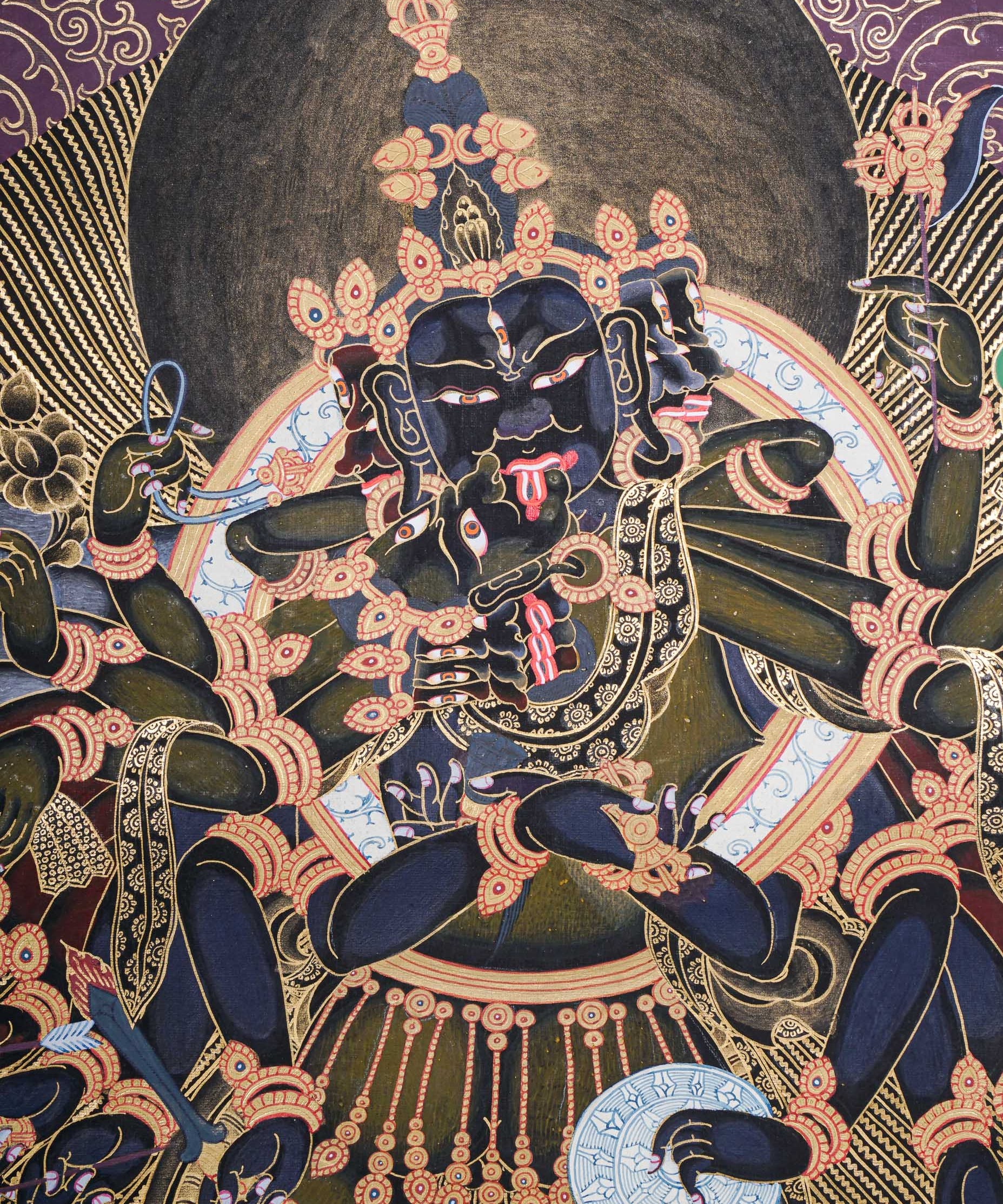 Kalachakra Shakti Thangka Painting for wall decor.
