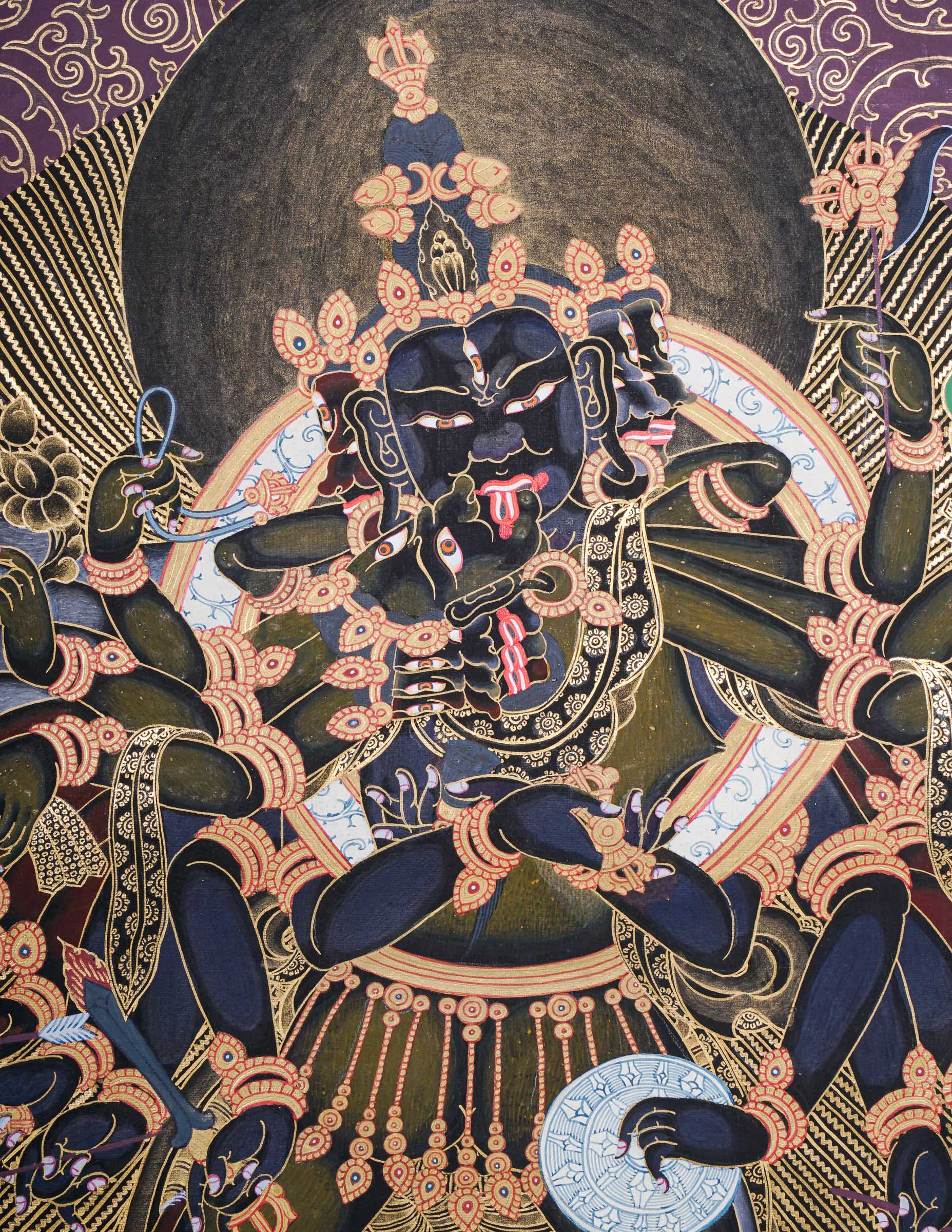 Kalachakra Shakti Thangka Painting for wall decor.