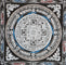 Silver Kalachakra mandala Thangka for meditation altar.