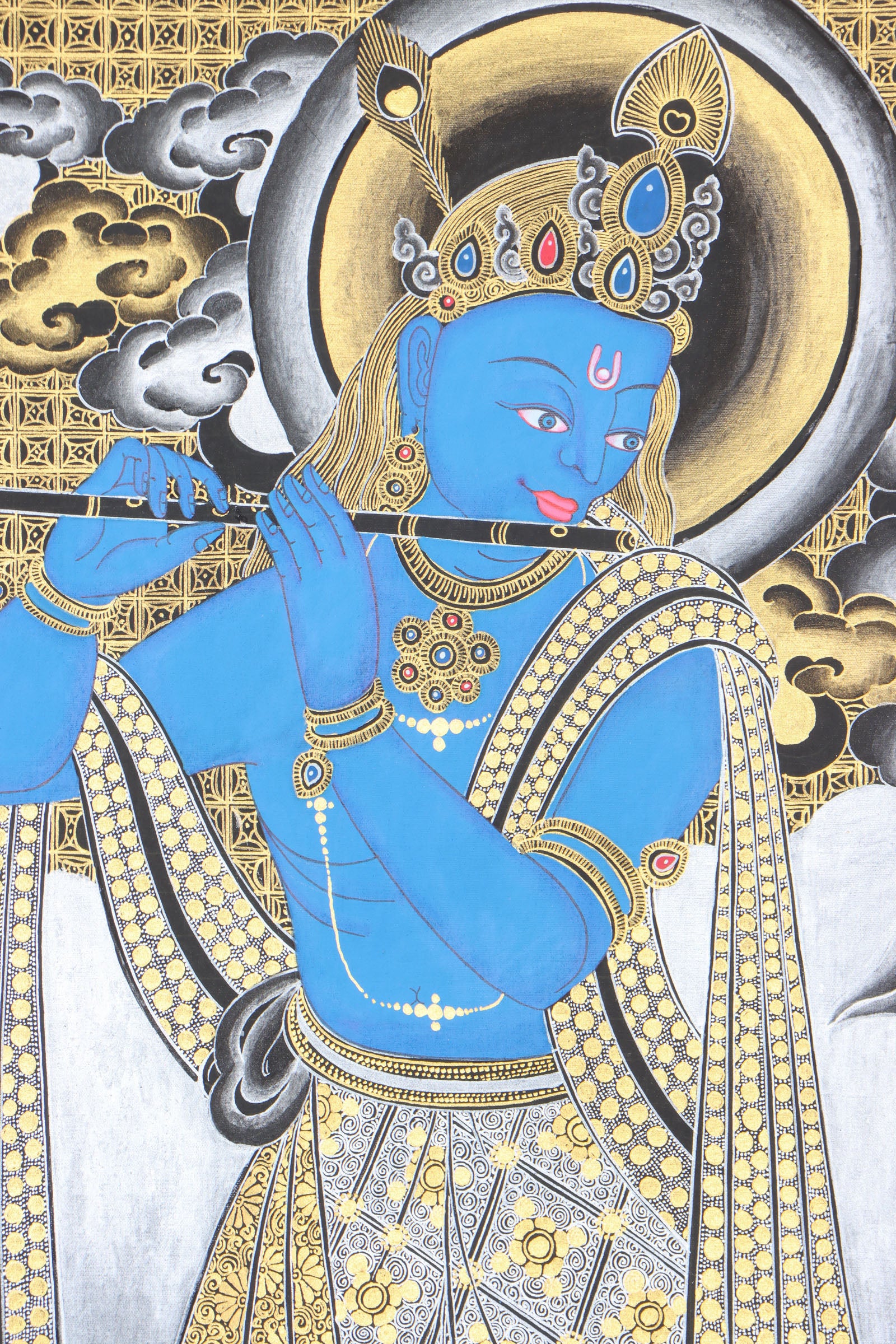 Krishna Thangka for devotion and meditation.