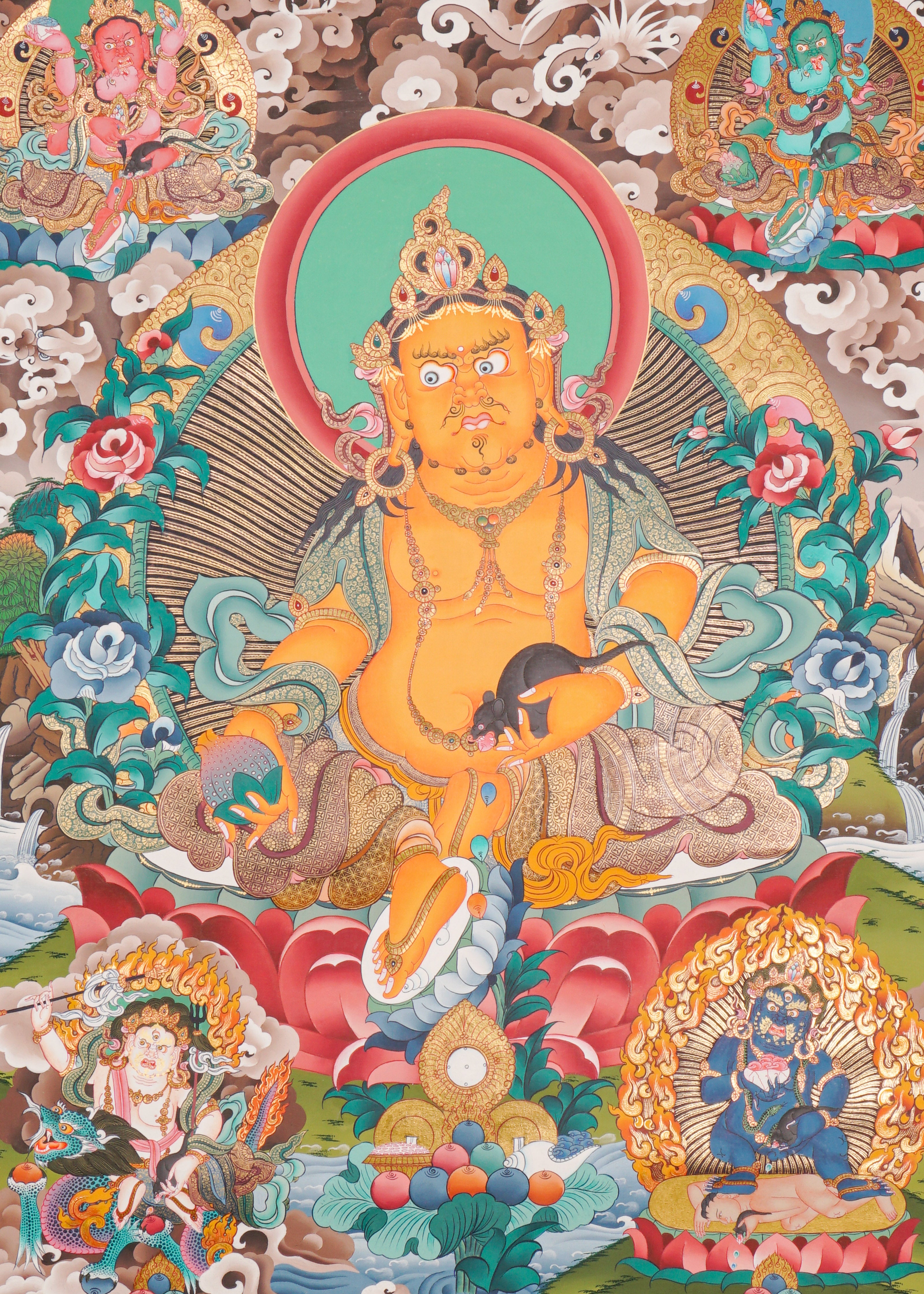 Zambala Thangka Painting - God of Wealth