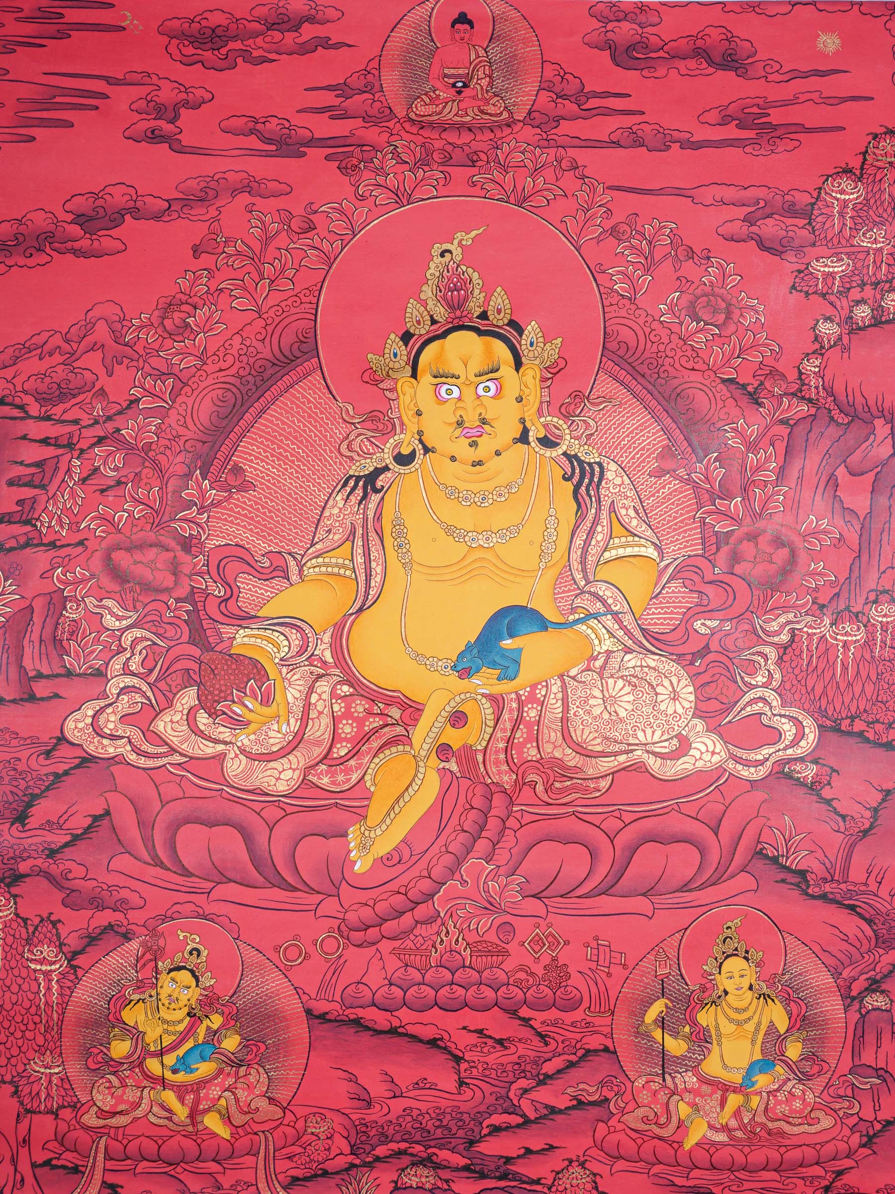Zambala Thangka Painting - God of wealth