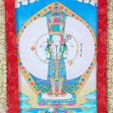Avalokiteshvara Brocade Thangka Painting for wall decor.