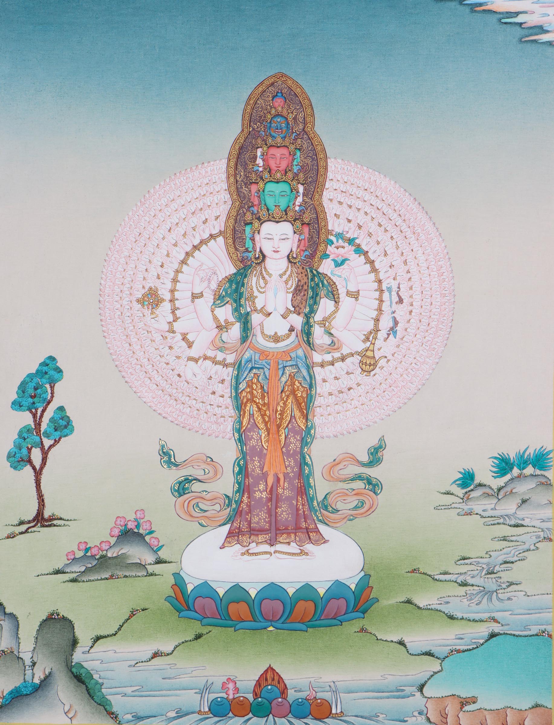 1000 Arm Avalokiteshvara Boddhisattva Thangka