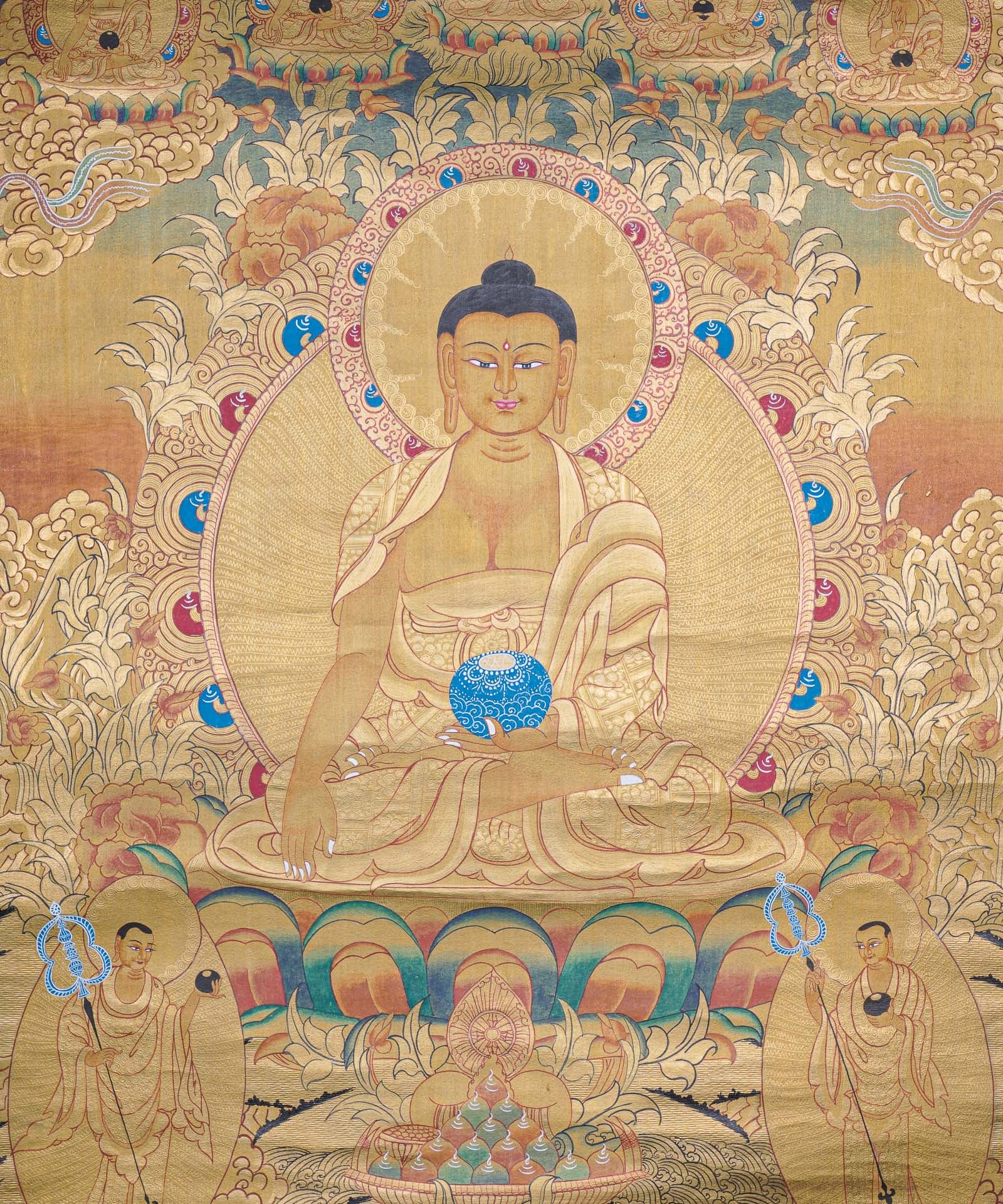 Shakyamuni Buddha Thangka - Cotton Canvas Painting