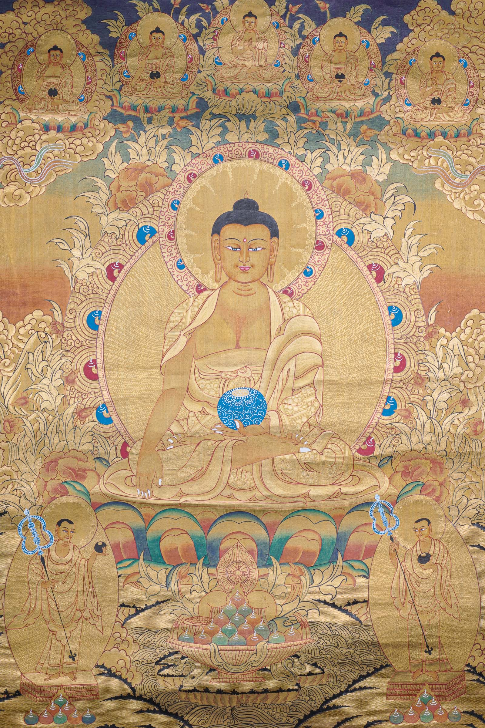 Shakyamuni Buddha Thangka - Cotton Canvas Painting
