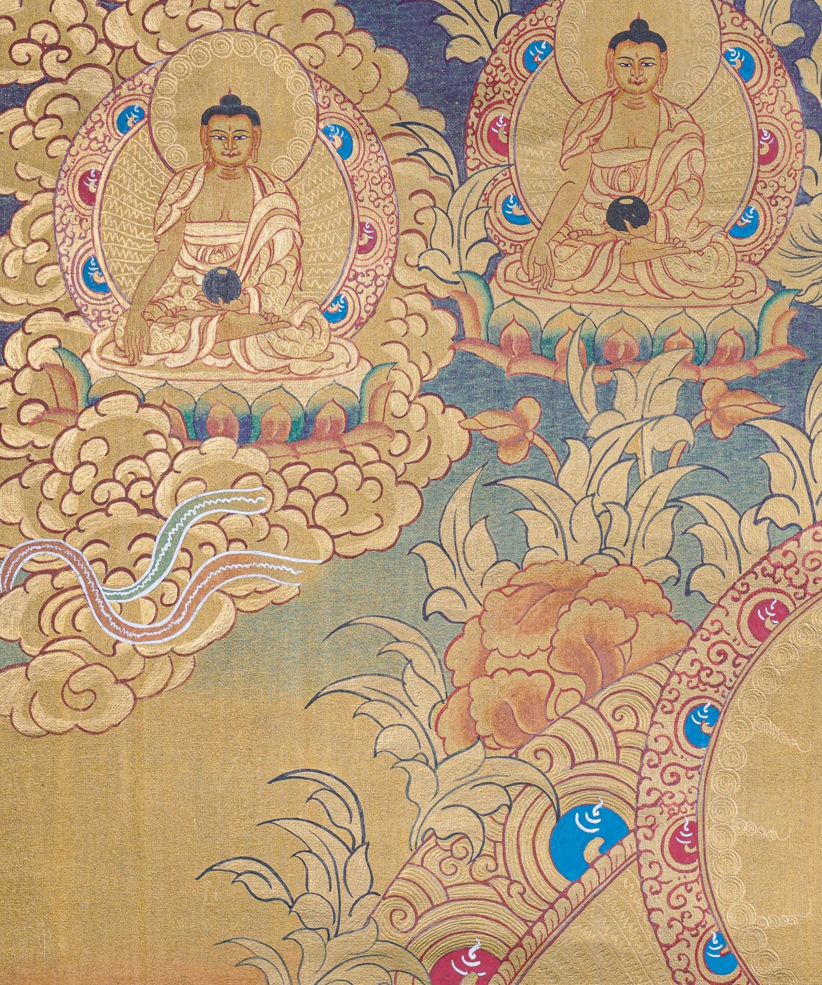 Shakyamuni Buddha Thangka - Cotton Canvas Painting