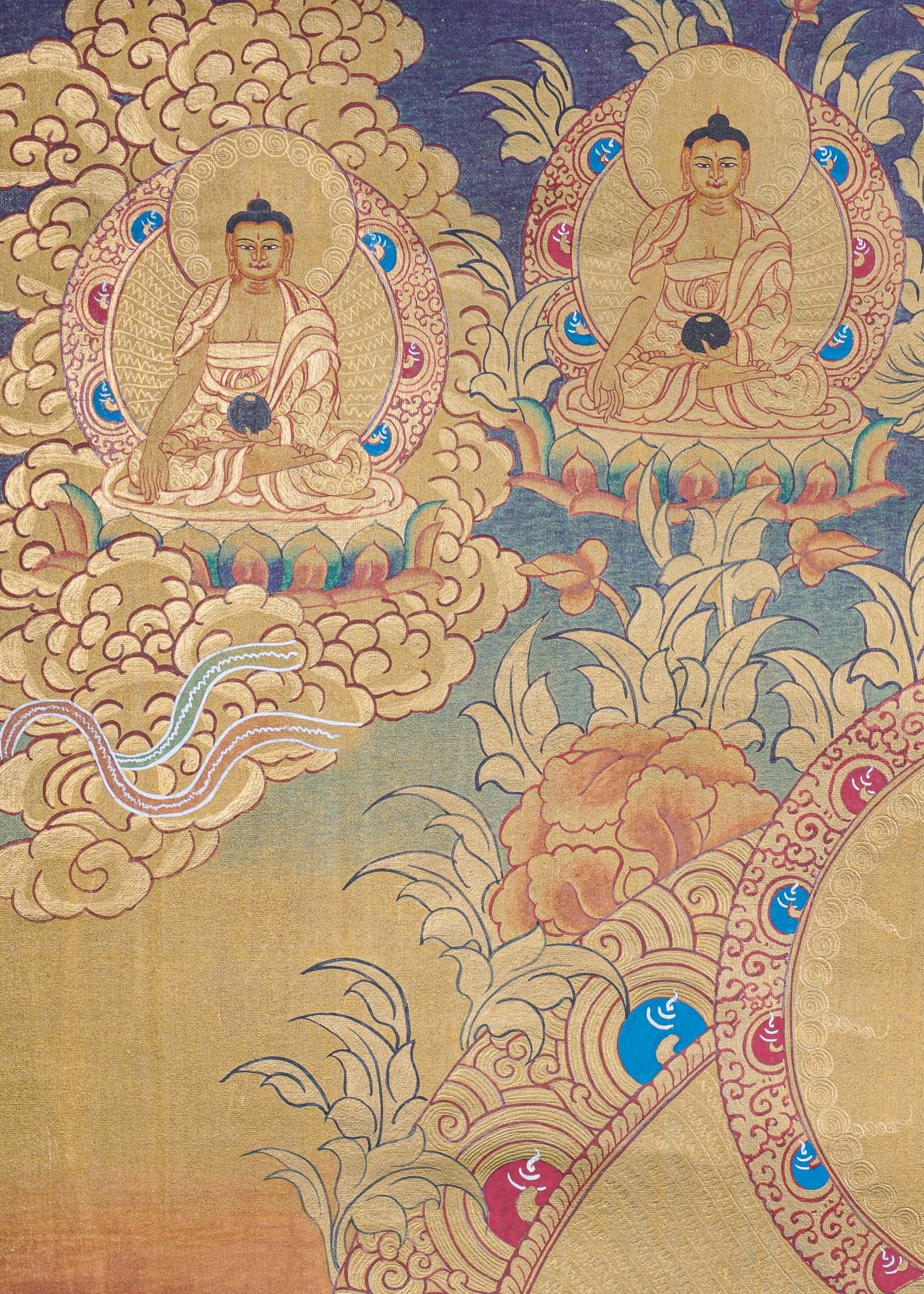 Shakyamuni Buddha Thangka - Cotton Canvas Painting