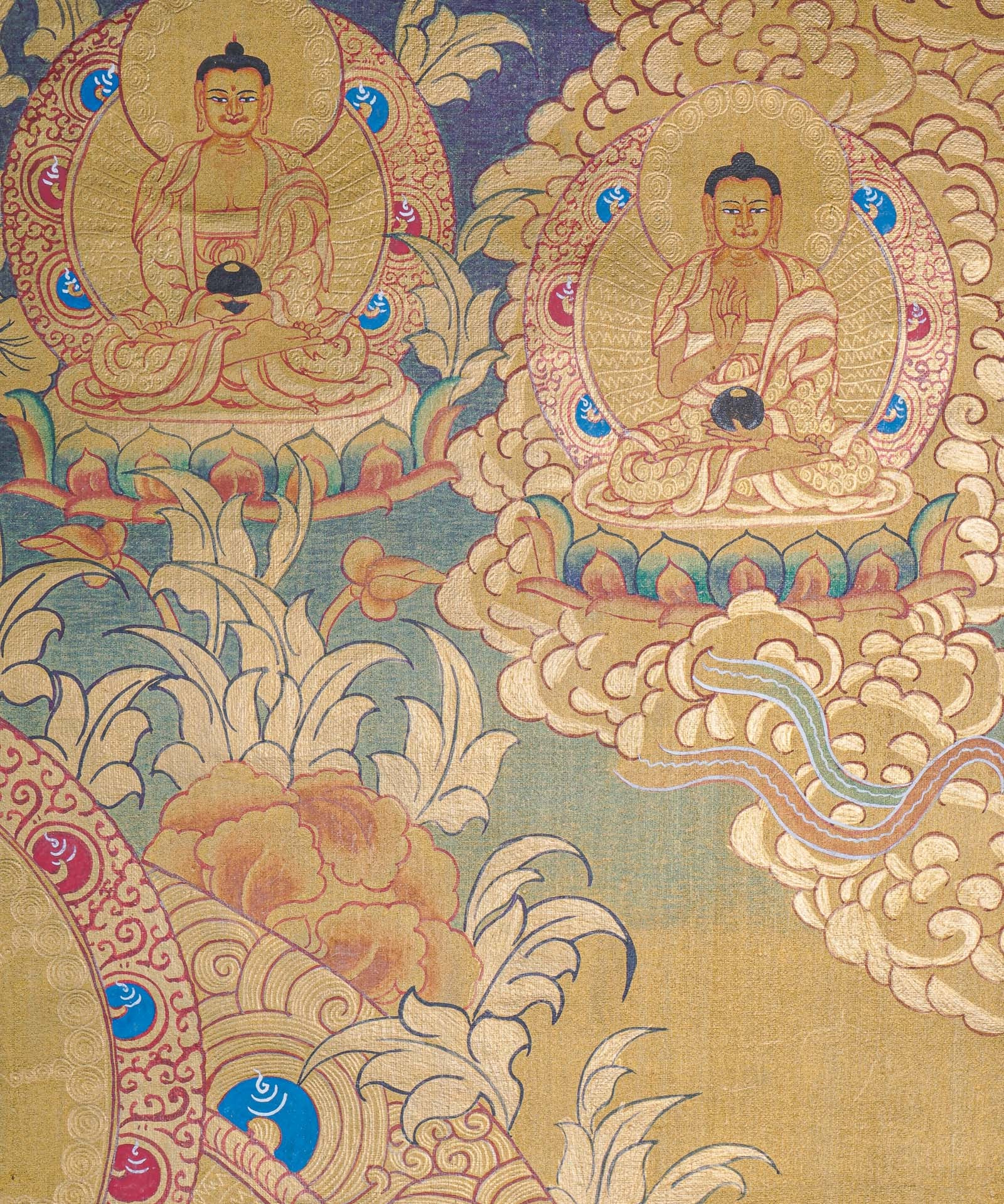 Shakyamuni Buddha Thangka - Cotton Canvas Painting