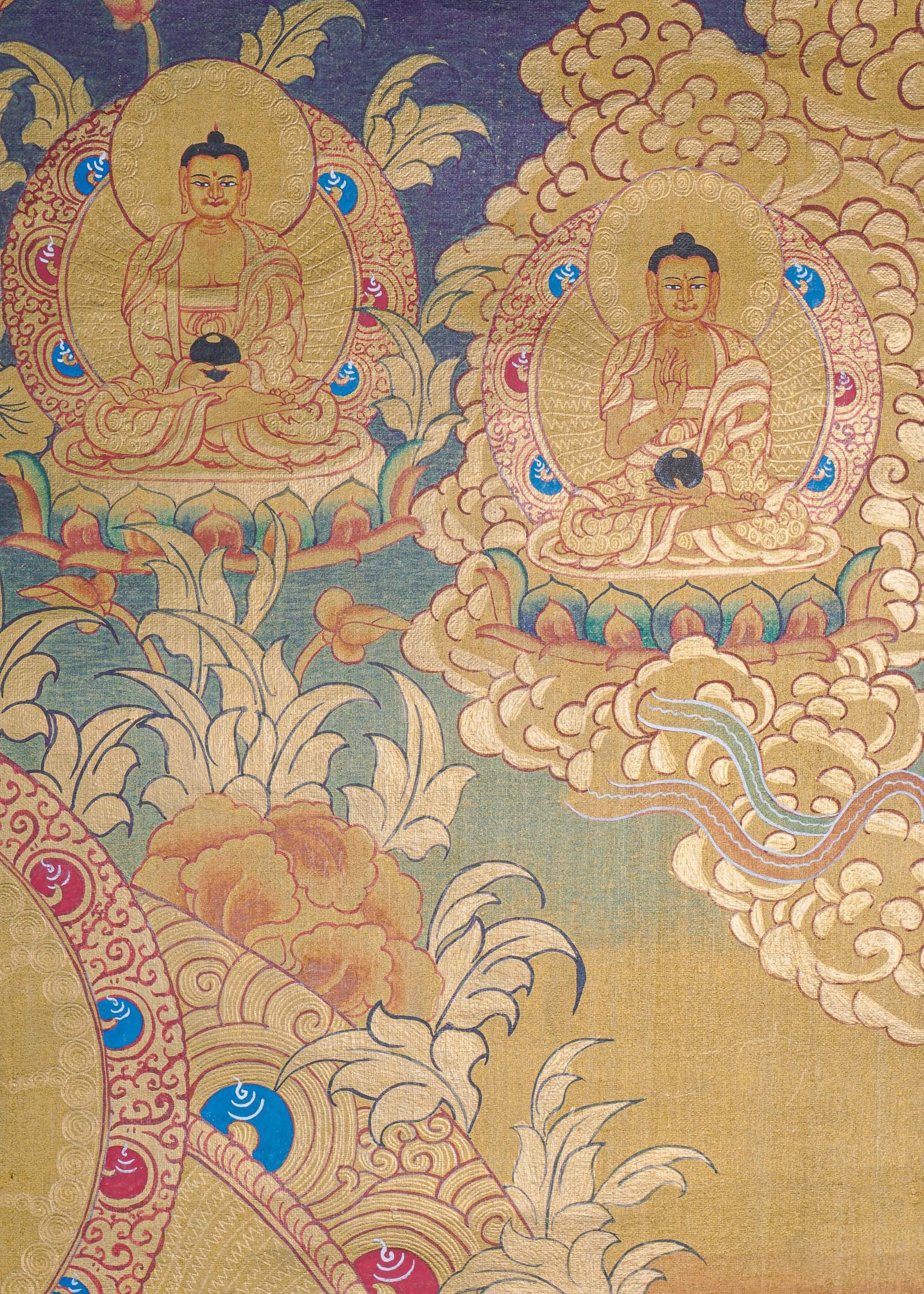 Shakyamuni Buddha Thangka - Cotton Canvas Painting