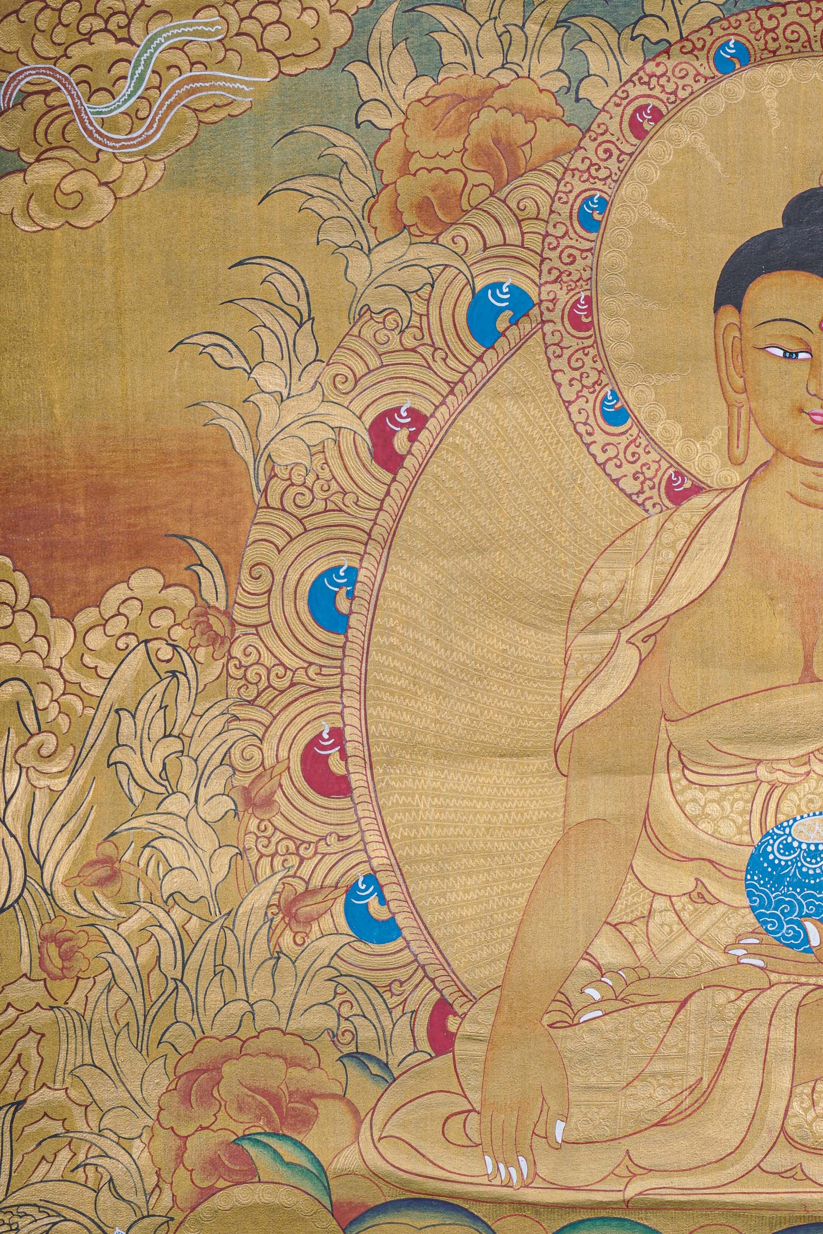 Shakyamuni Buddha Thangka - Cotton Canvas Painting