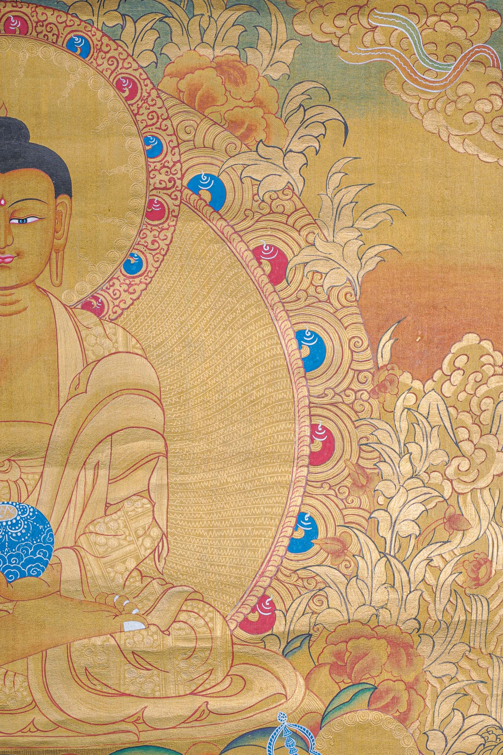 Shakyamuni Buddha Thangka - Cotton Canvas Painting