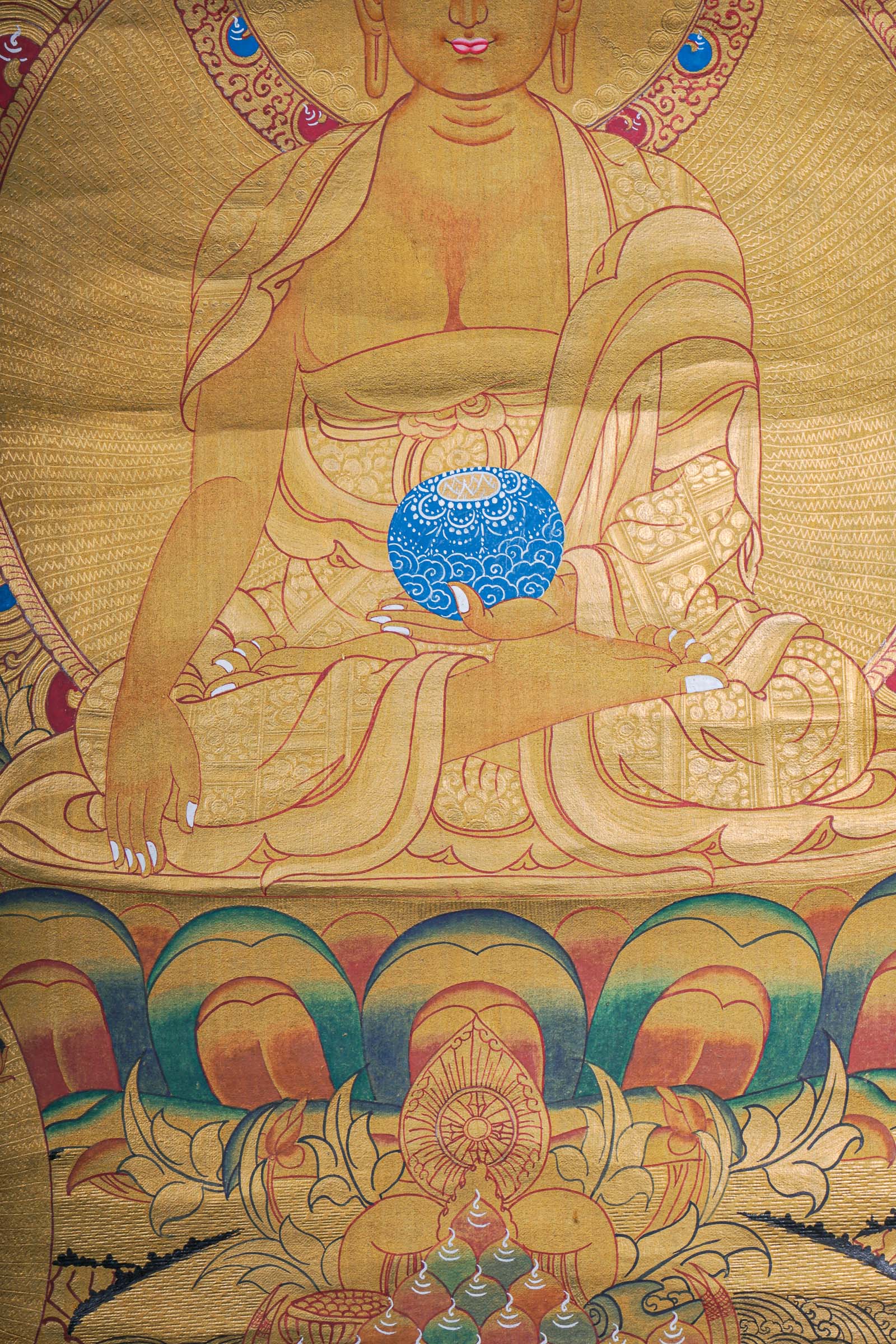 Shakyamuni Buddha Thangka - Cotton Canvas Painting