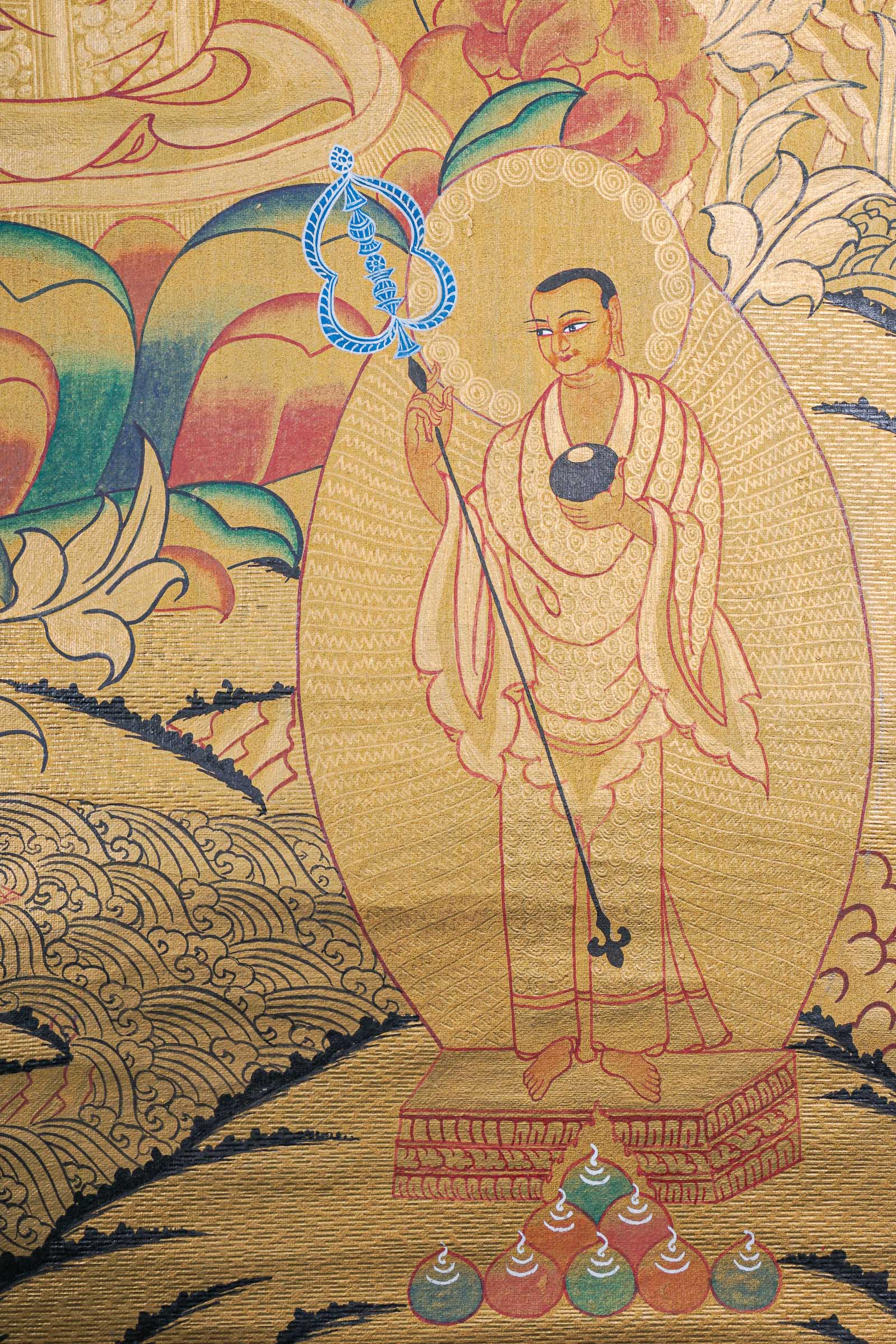 Shakyamuni Buddha Thangka - Cotton Canvas Painting