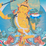 Manjushri Thangka Painting serves as an object of devotion and meditation.