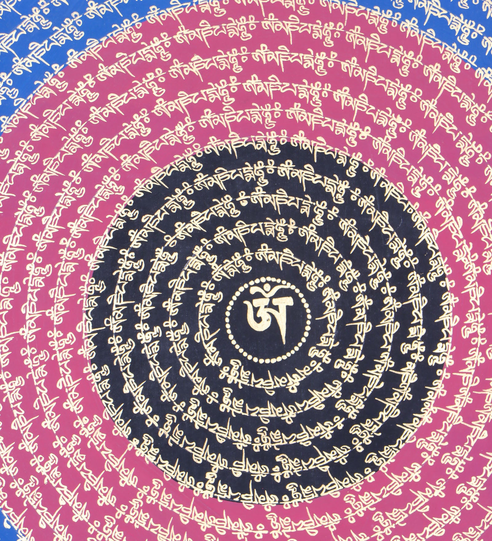 Mantra Mandala Brocade Thangka for wall decor.