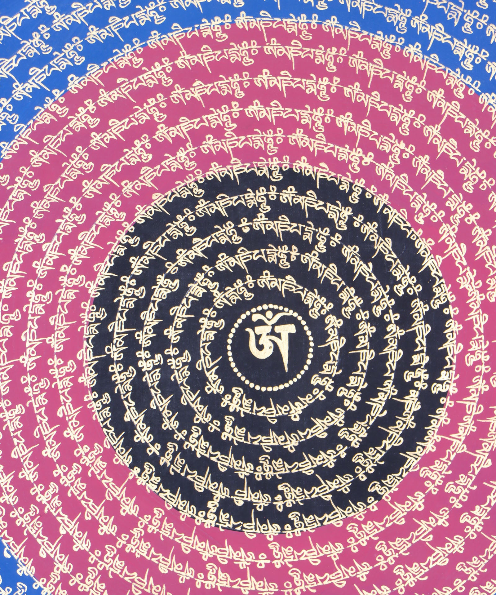 Mantra Mandala Brocade Thangka for wall decor.