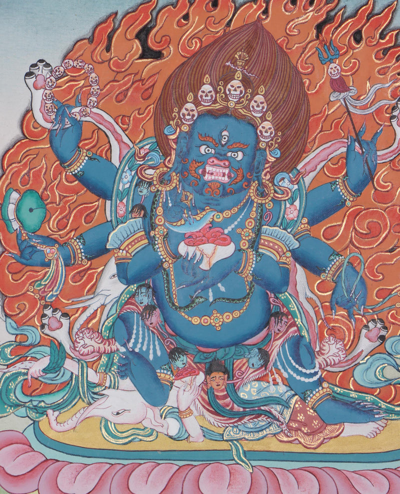Mahakala- Wrathful Tibetan Buddhism Deity Thangka painting for protection