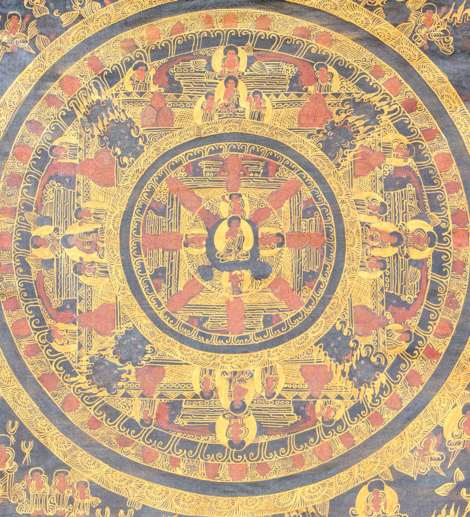 Buddha Mandala Brocade Thangka for spirituality.