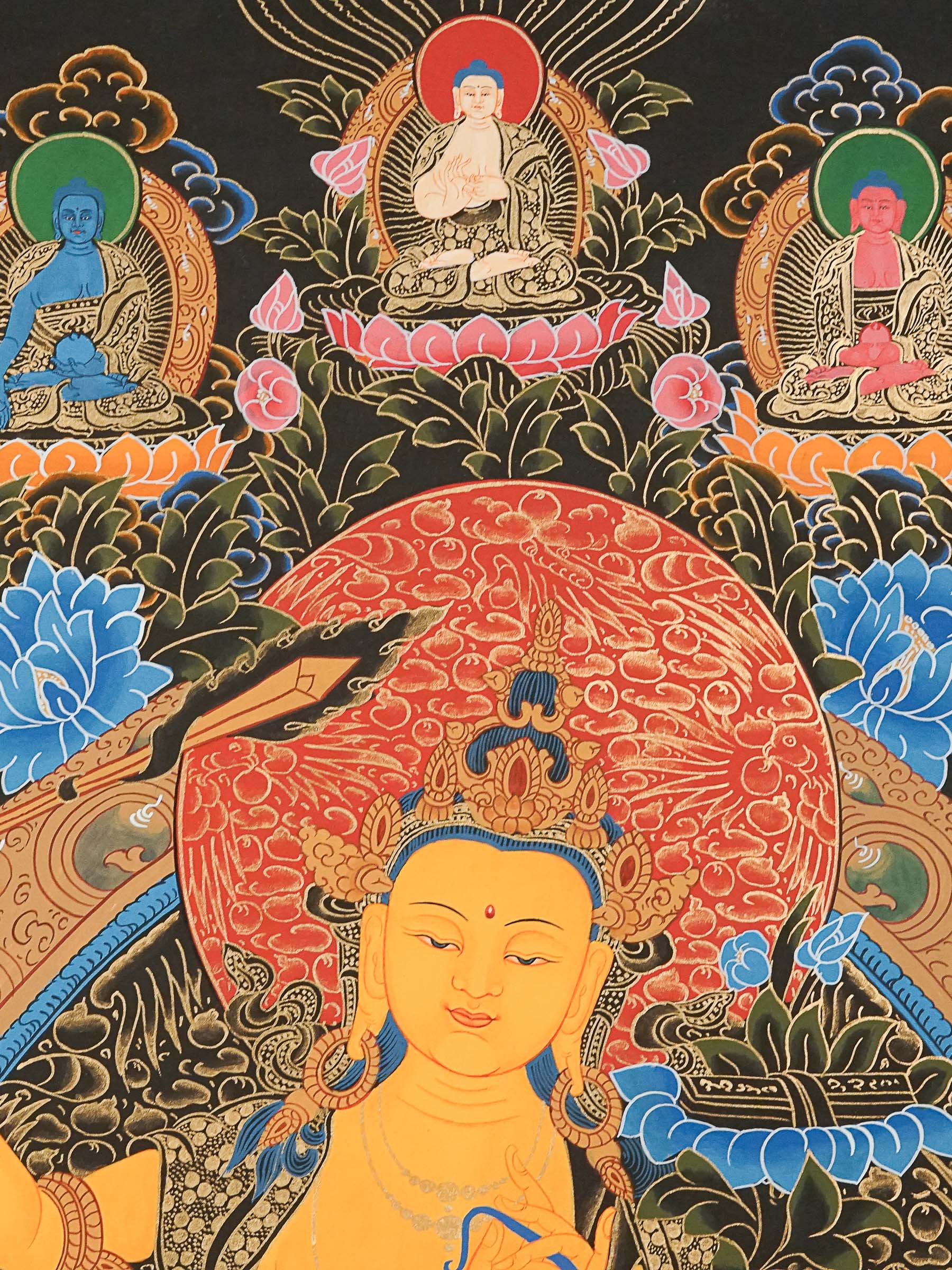 Manjushree Thangka Painting - Handpainted Art