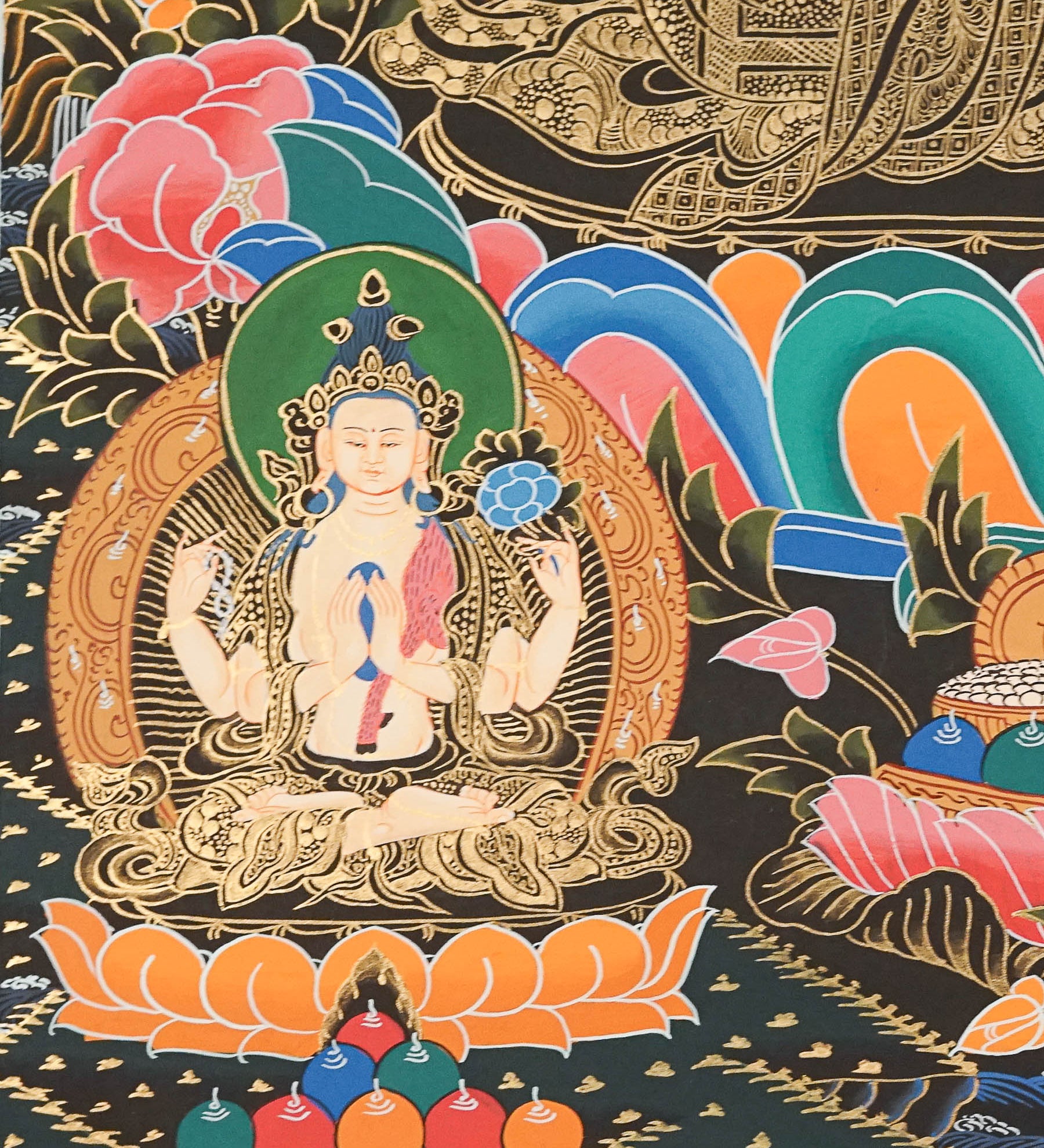 Manjushree Thangka Painting - Handpainted Art