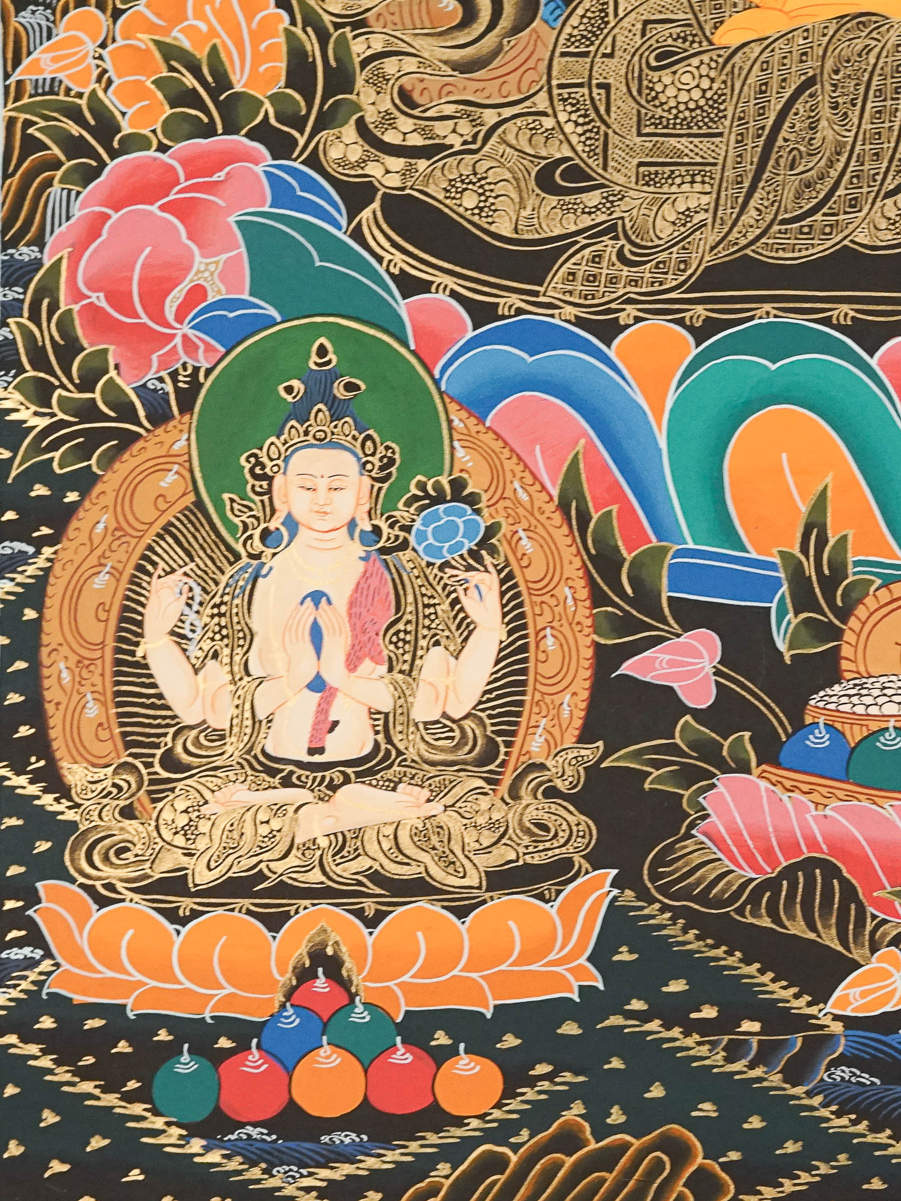 Manjushree Thangka Painting - Handpainted Art