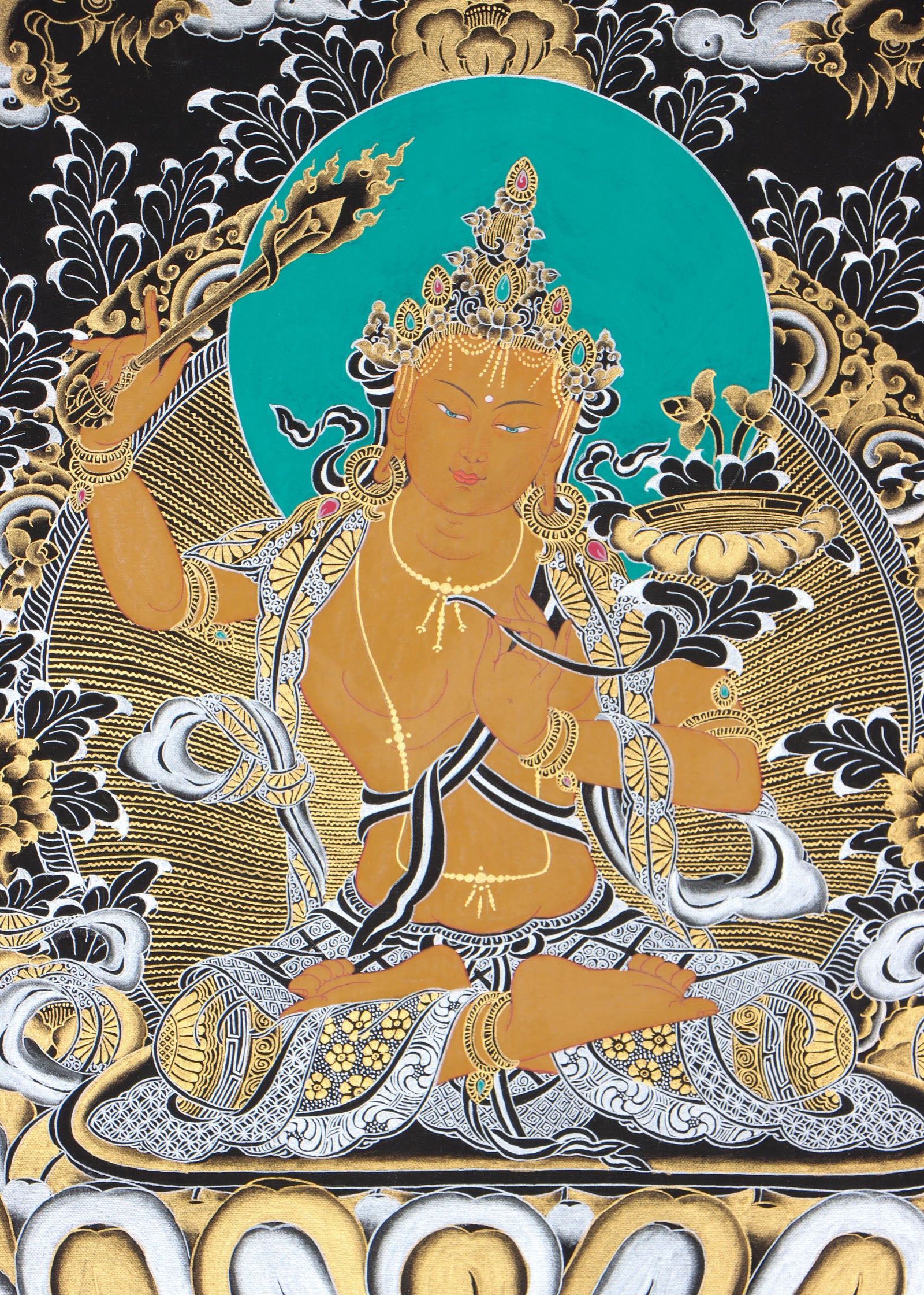 Manjushree Thangka can lead practitioners towards the path of liberation and enlightenment.