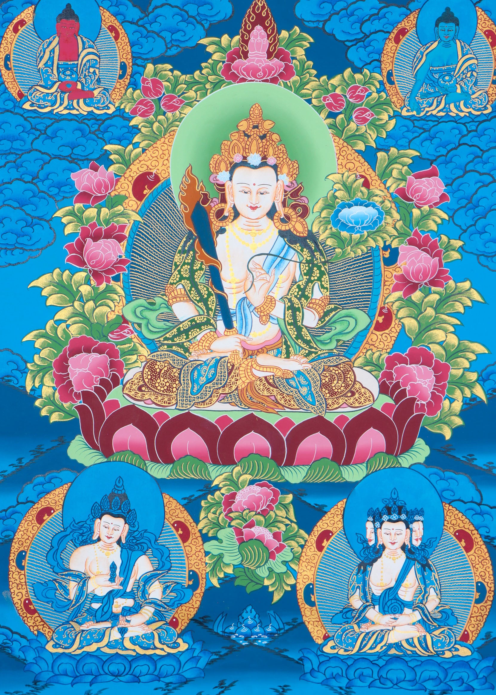 Manjushree Thangka for spiritual progression and education.