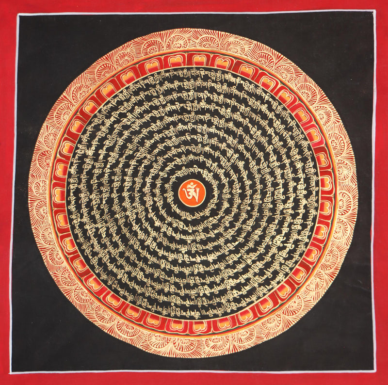 Tibetan Mantra Mandala for wall decor and positivity  small size