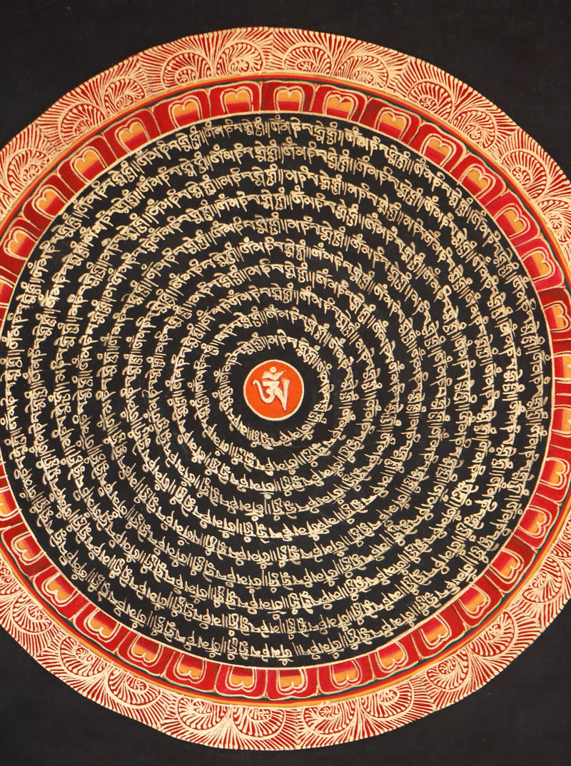 Tibetan Mantra Mandala for wall decor and positivity .
