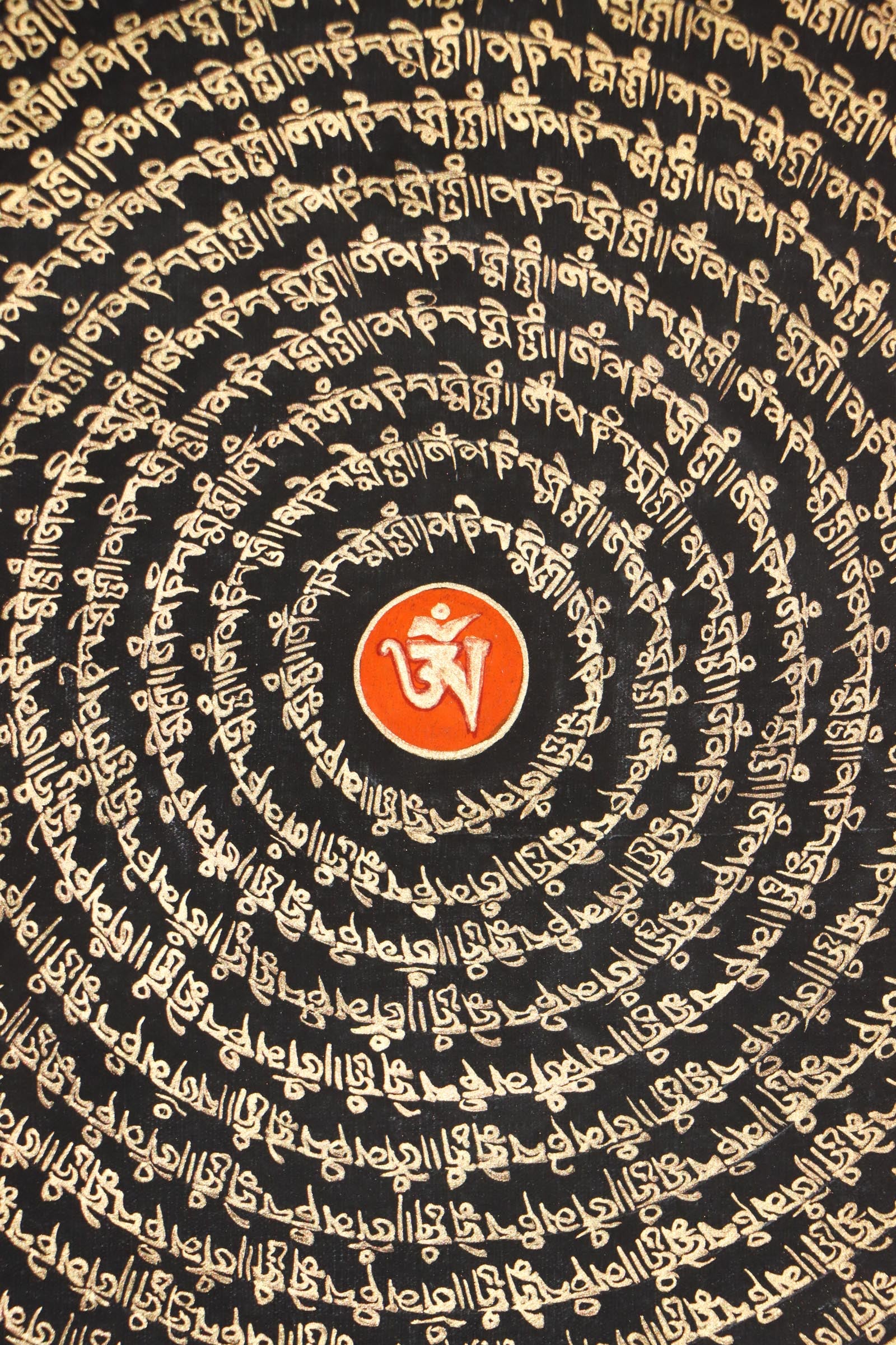 Tibetan Mantra Mandala for wall decor and positivity .