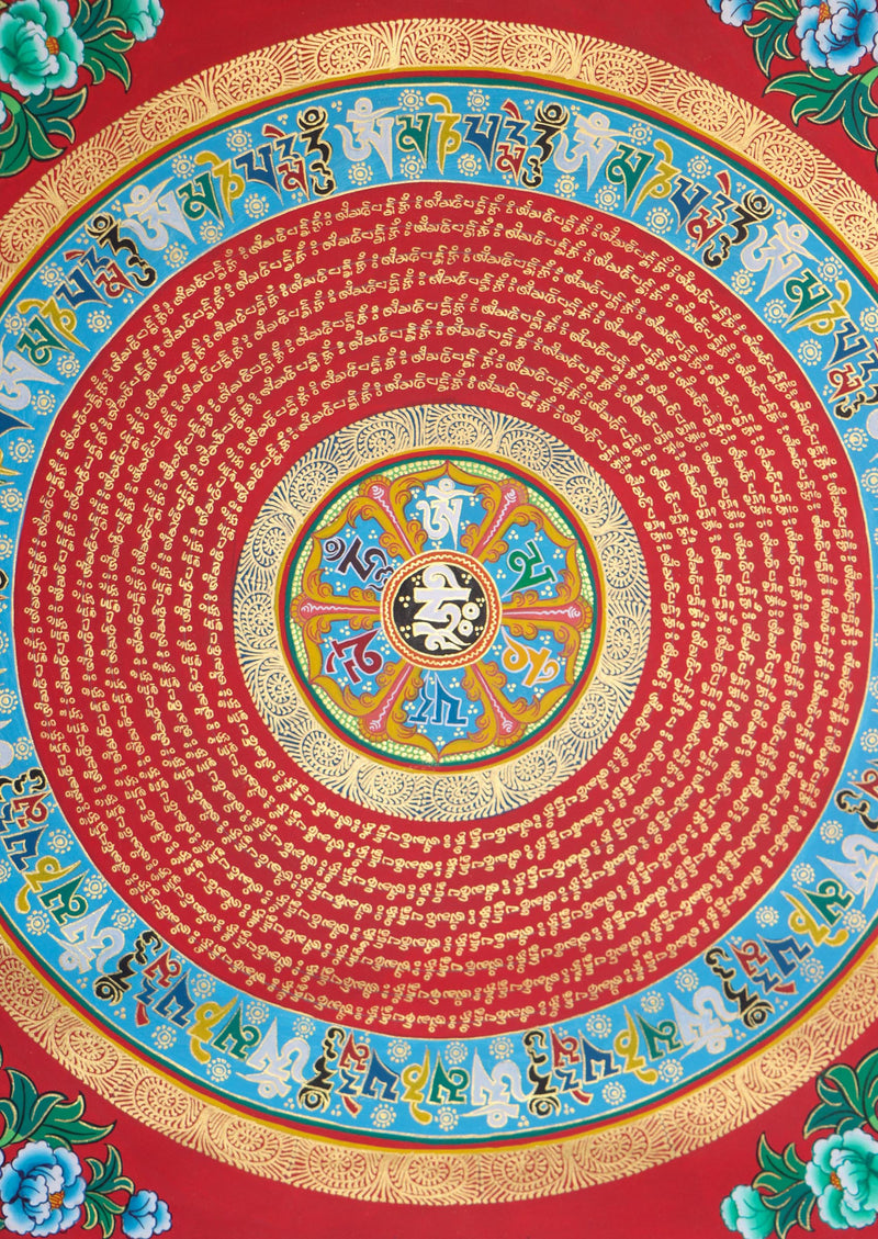 Mantra Mandala Thangka for wall decor .