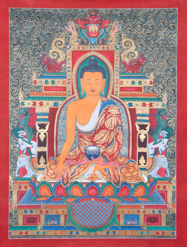 Newari Sha Buddha thangka for mini altar space and meditation practices.