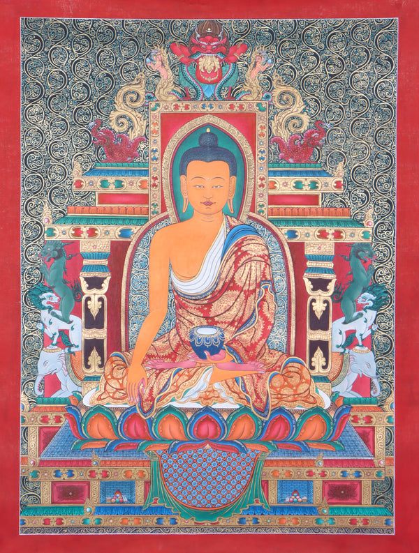 Newari Sha Buddha thangka for mini altar space and meditation practices.