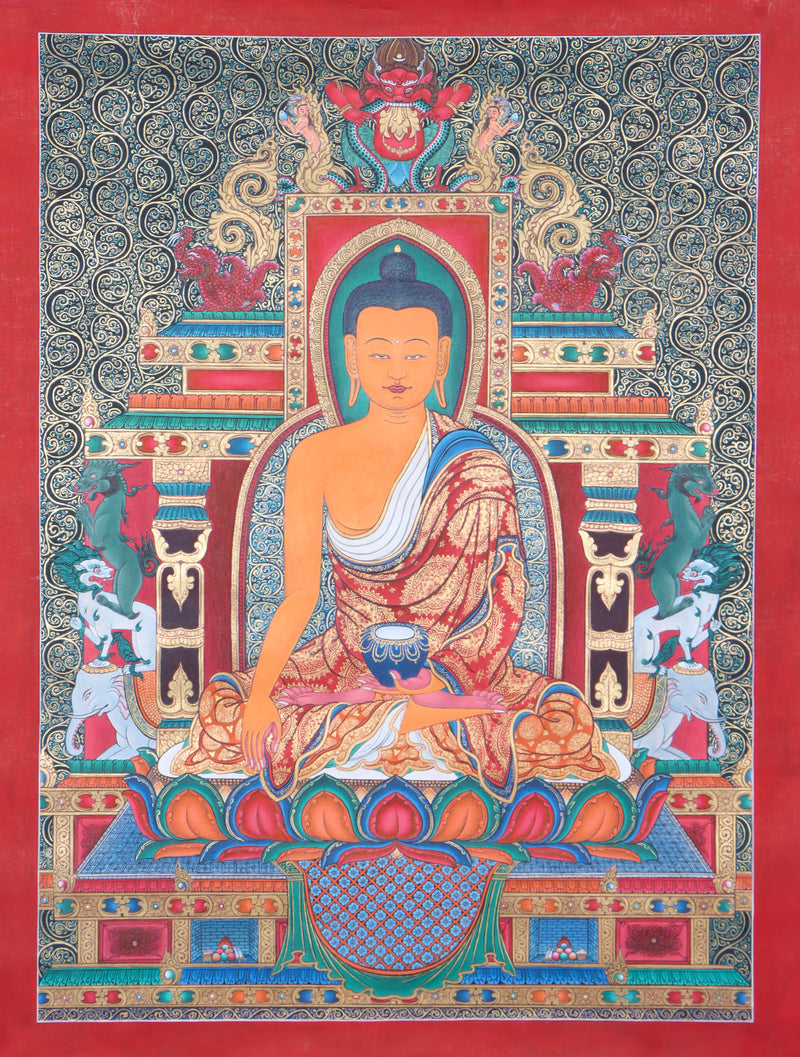 Newari Sha Buddha thangka for mini altar space and meditation practices.