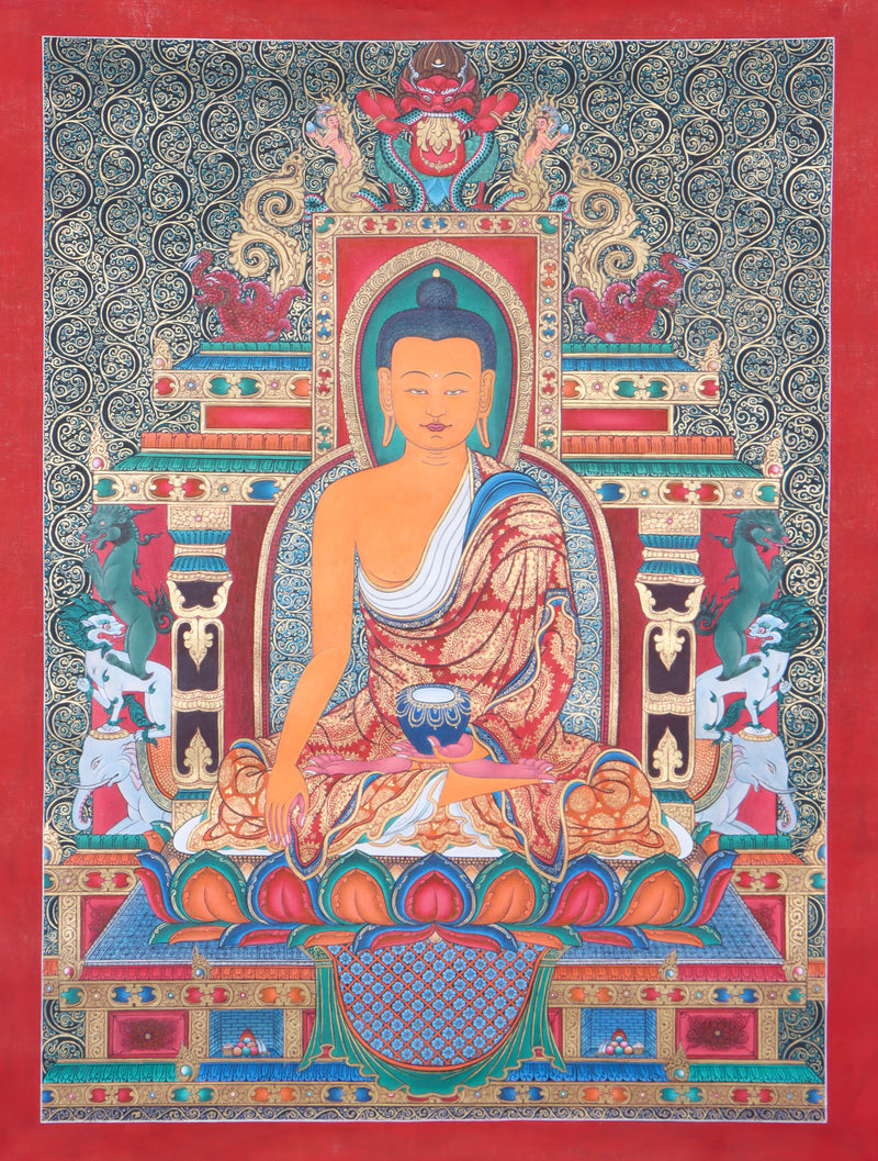 Newari Sha Buddha thangka for mini altar space and meditation practices.