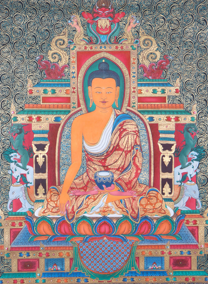 Newari Sha Buddha thangka for mini altar space and meditation practices.