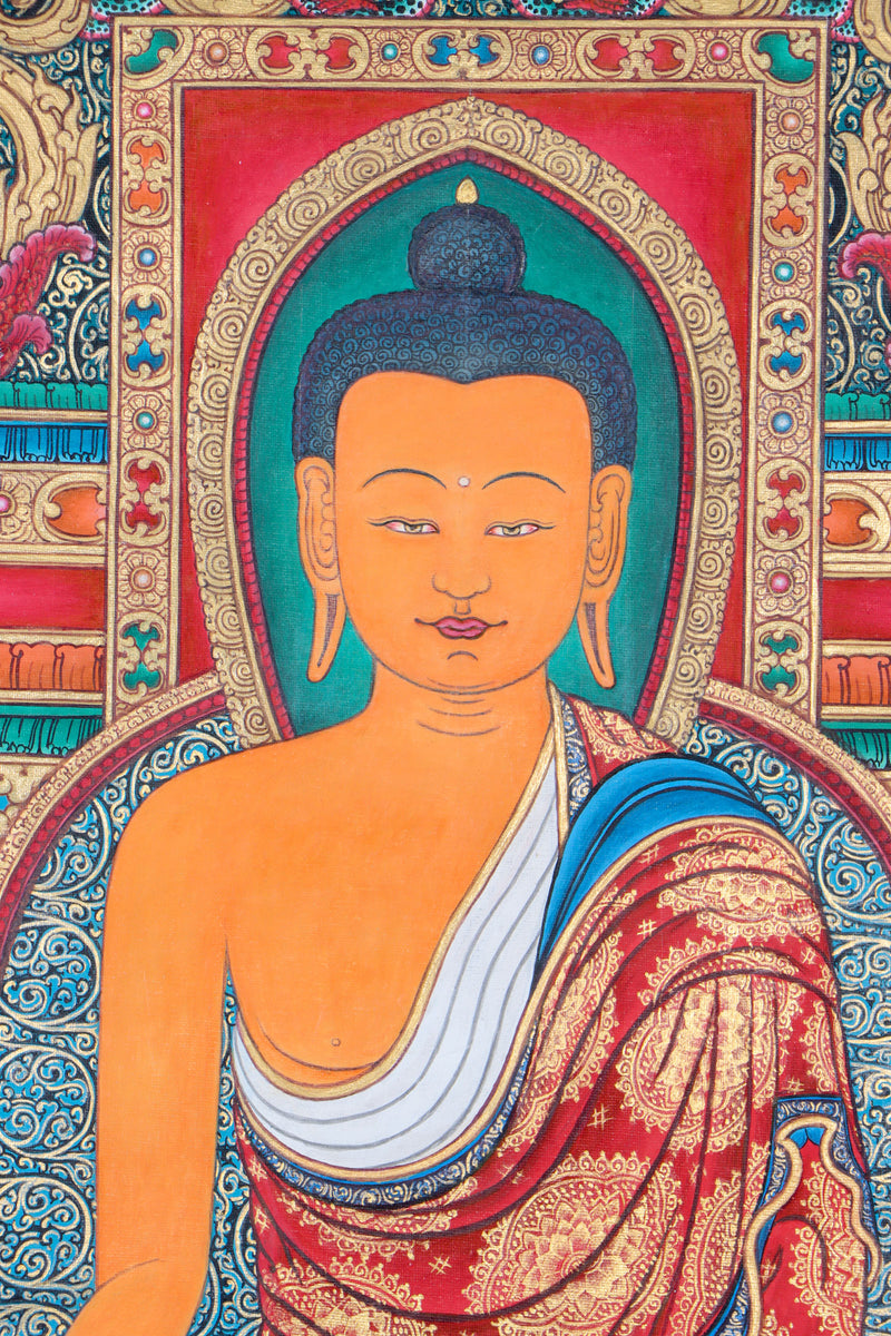 Newari Sha Buddha thangka for mini altar space and meditation practices.