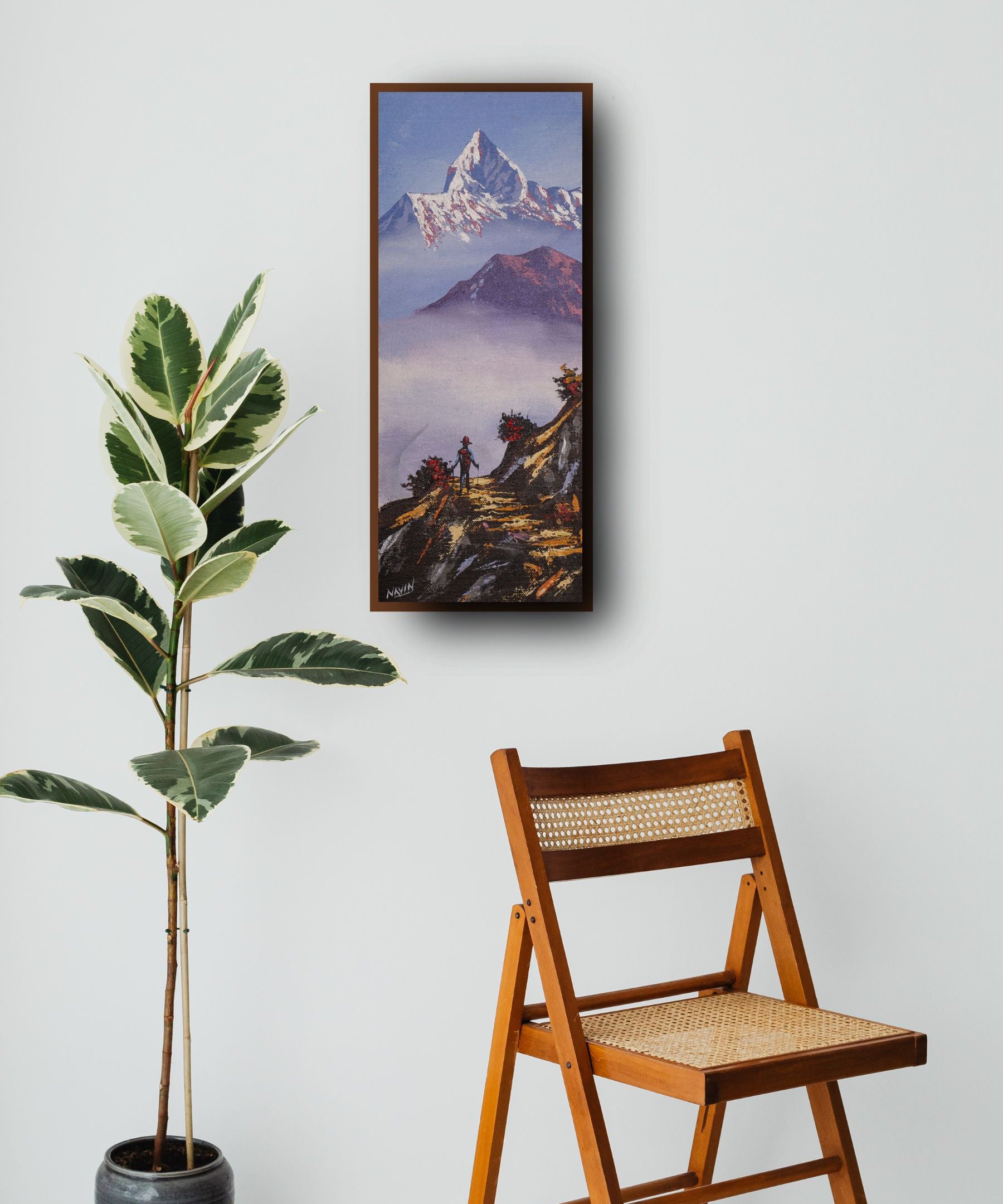 Oil Painting of Mount Machapuchre.