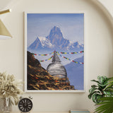 Tenzin Norgay Stupa Landscape painting with Himalayas range